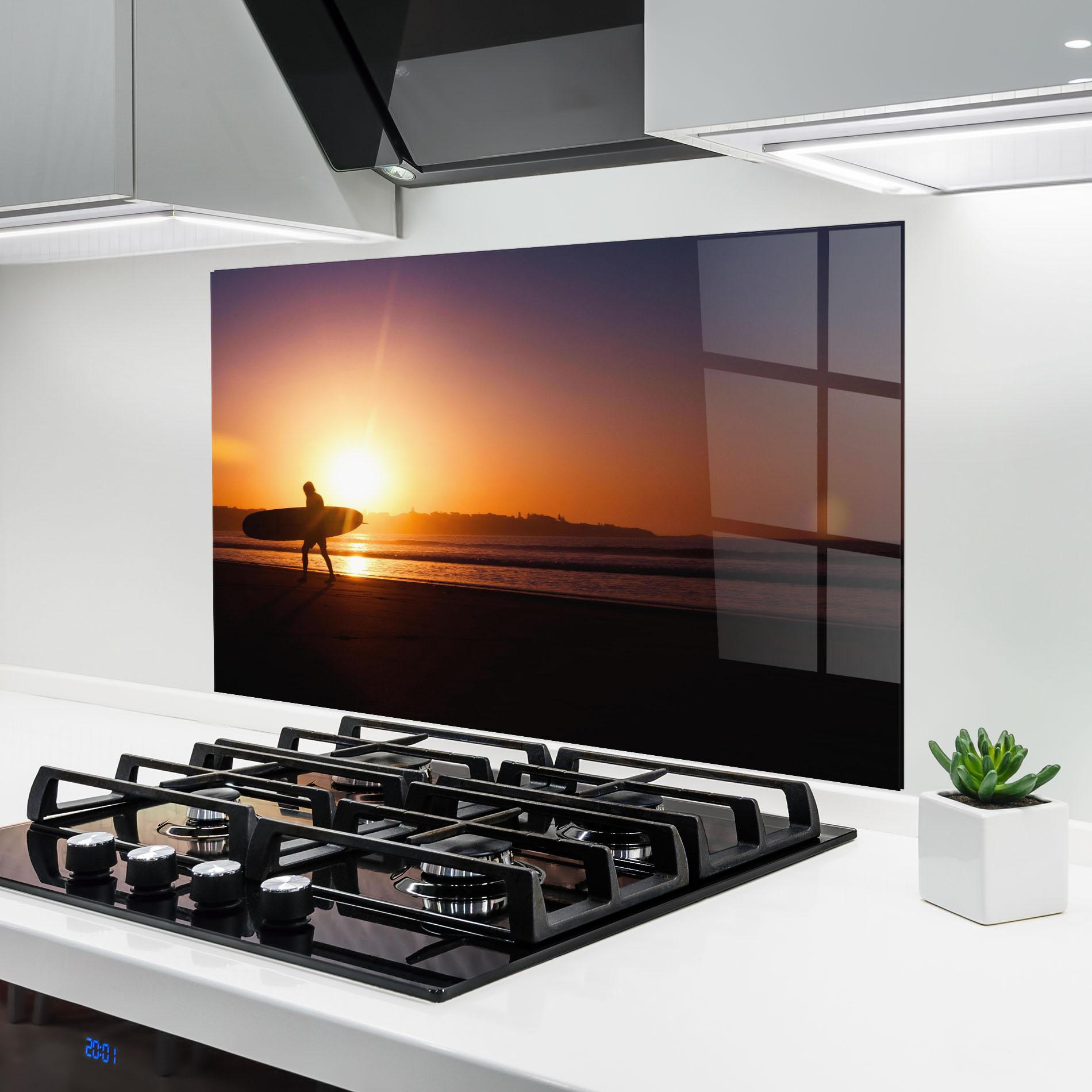 Küchenrückwand Glas Australian Sunset mockup 6