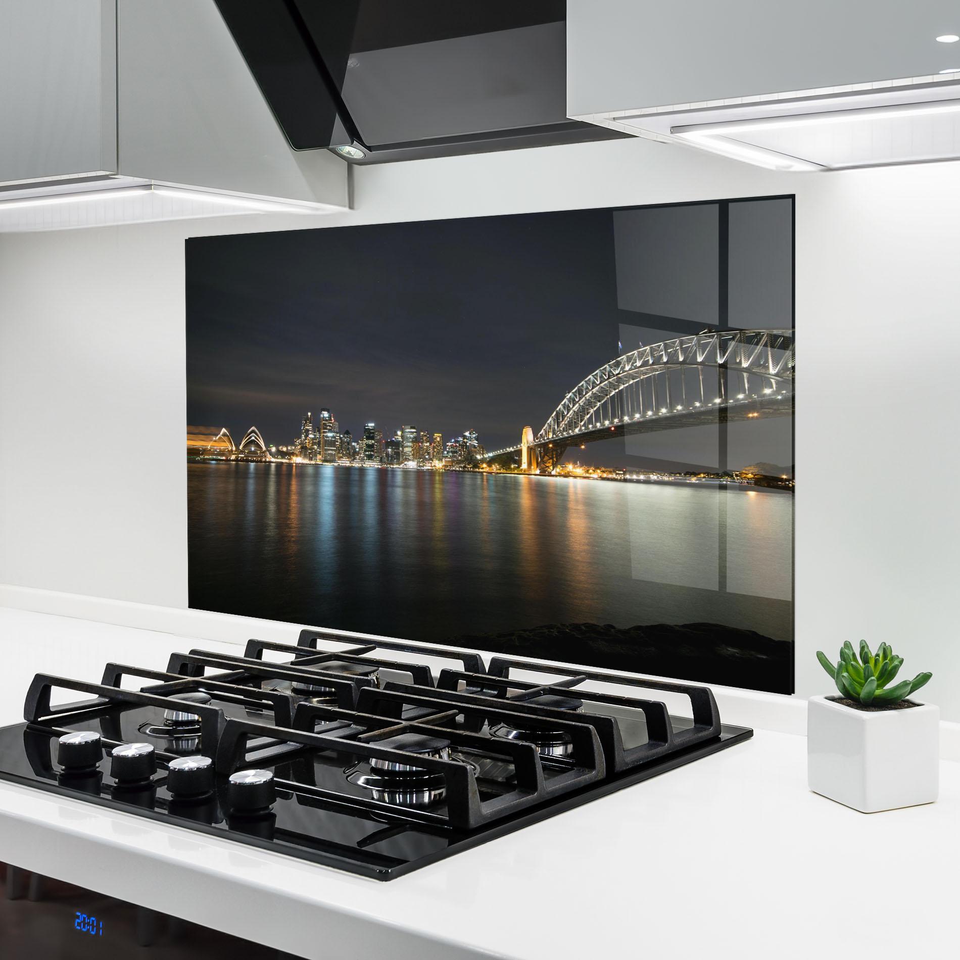Küchenrückwand Glas Harbour Bridge mockup 6