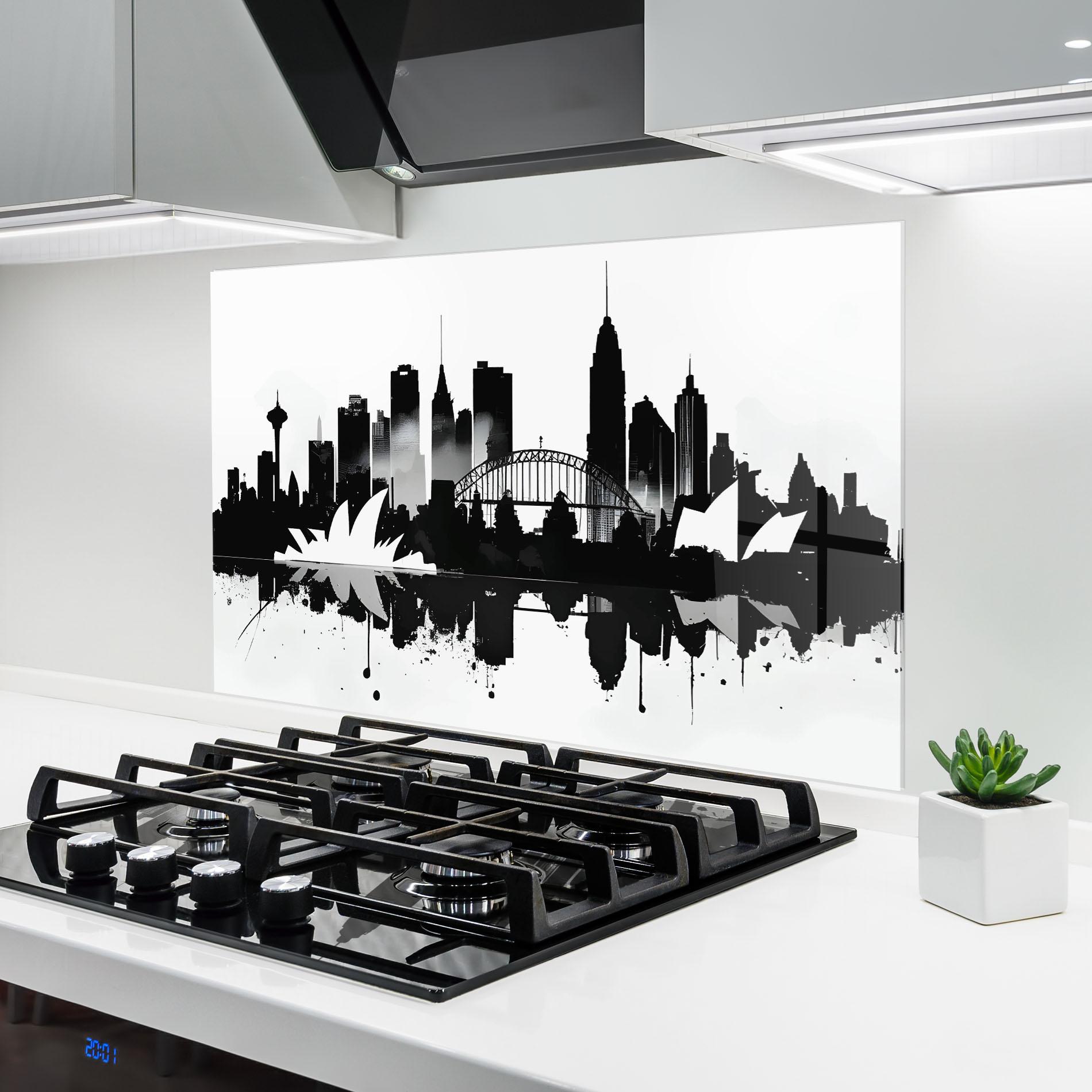 Küchenrückwand Glas Opera House Art mockup 6