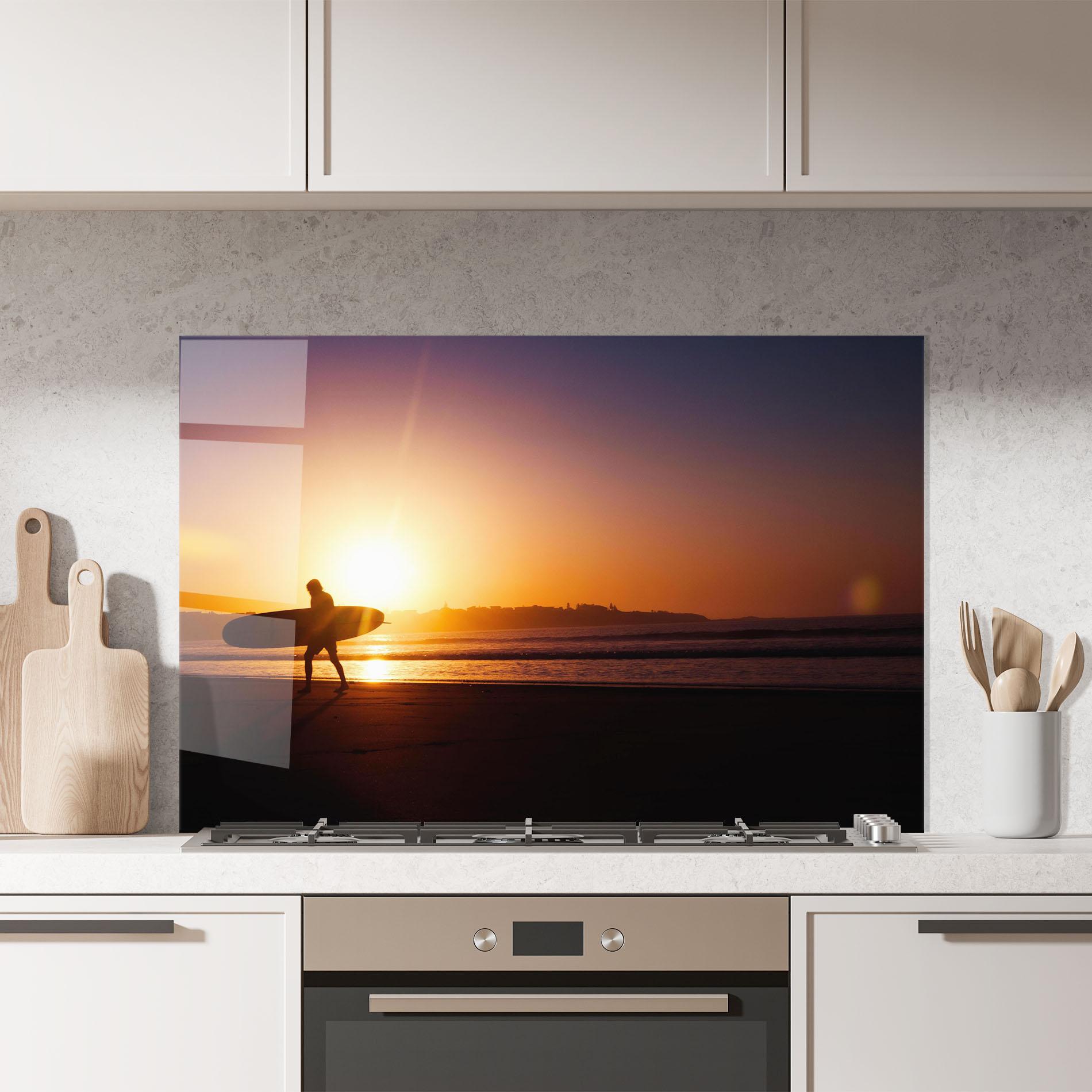 Küchenrückwand Glas Australian Sunset mockup 7