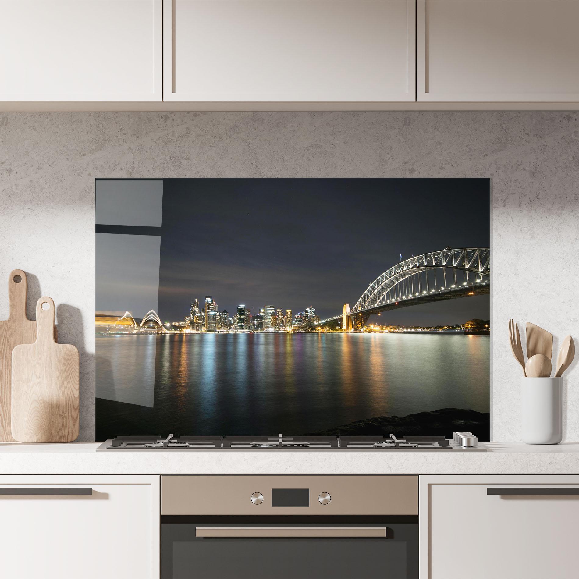 Küchenrückwand Glas Harbour Bridge mockup 7