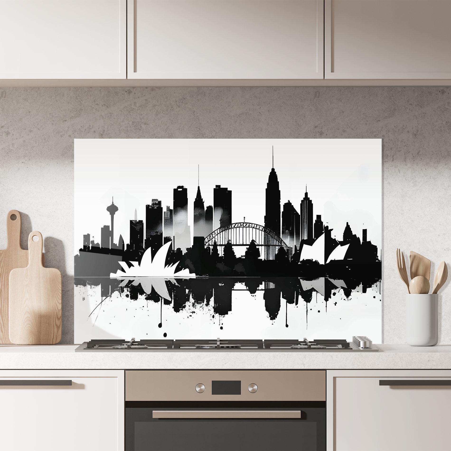 Küchenrückwand Glas Opera House Art mockup 7