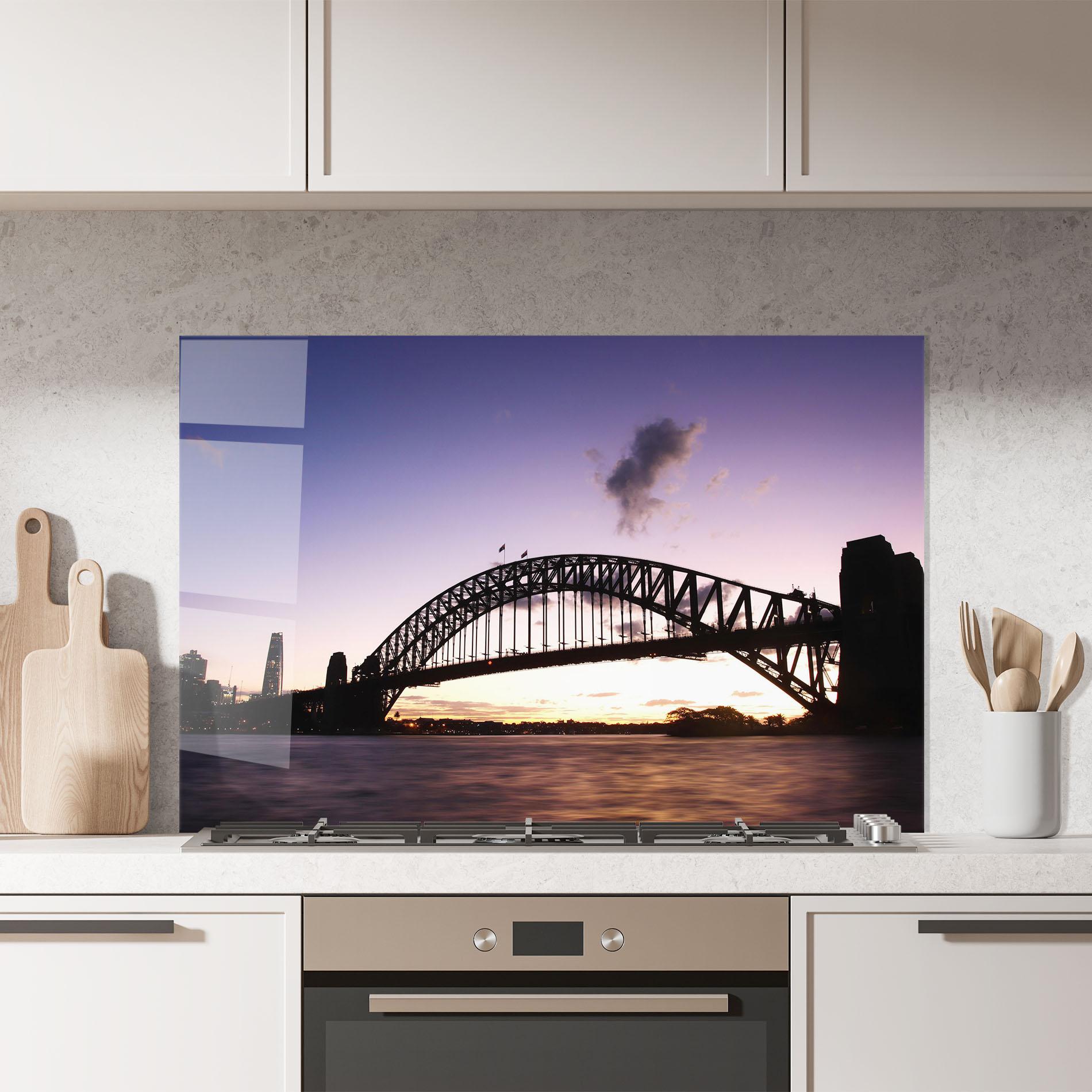 Küchenrückwand Glas Purple Sky Sydney mockup 7