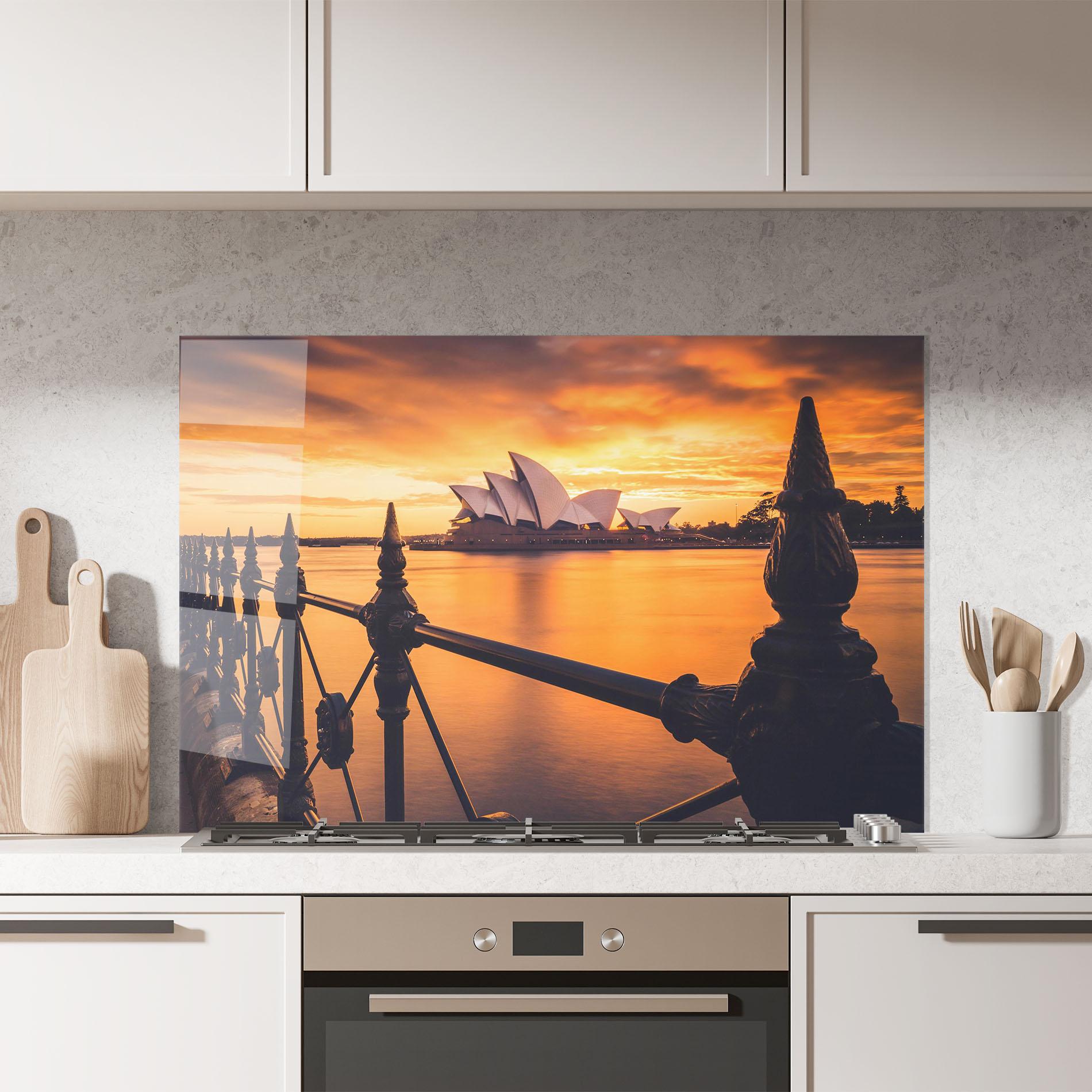 Küchenrückwand Glas Sydney Orange View mockup 7