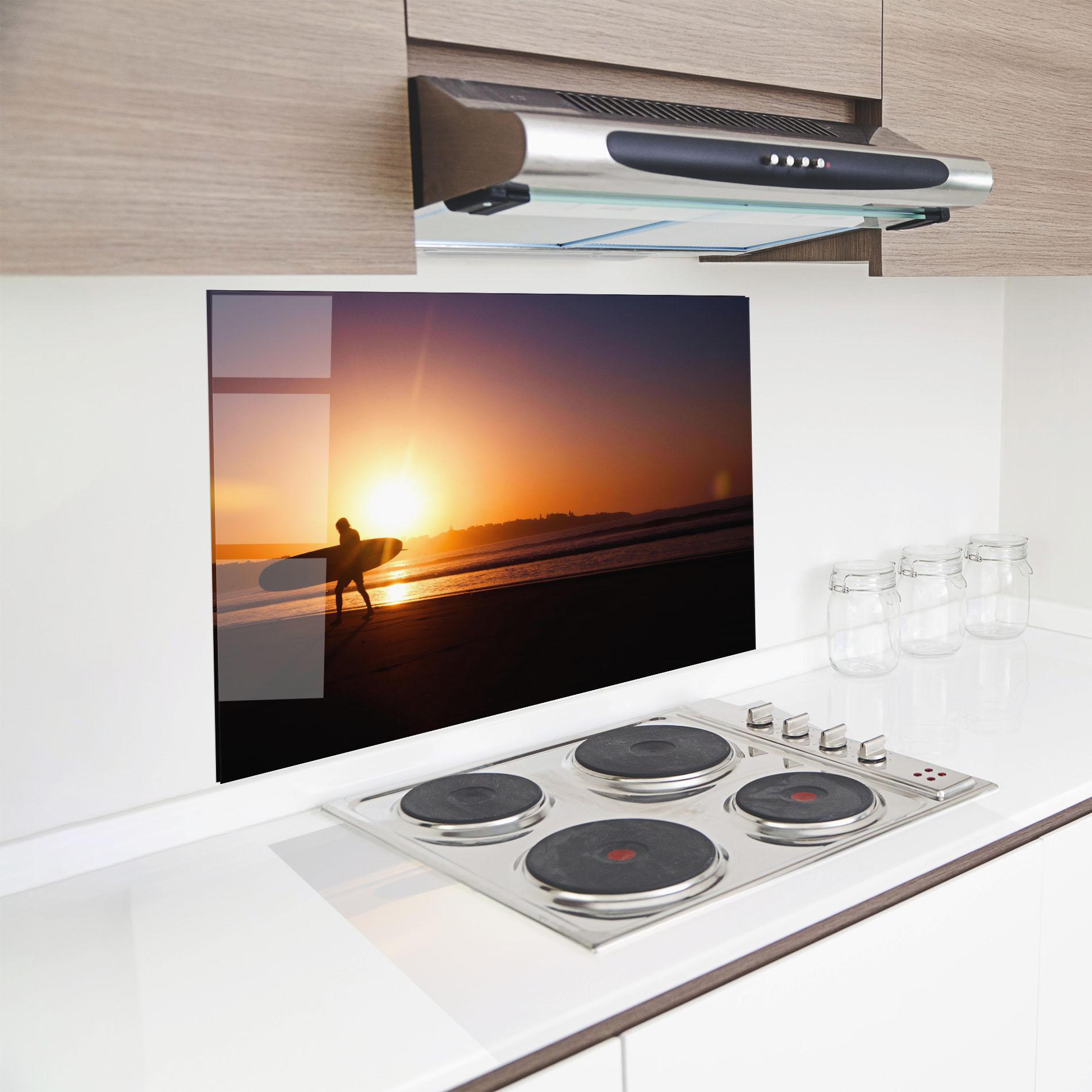 Küchenrückwand Glas Australian Sunset mockup 8