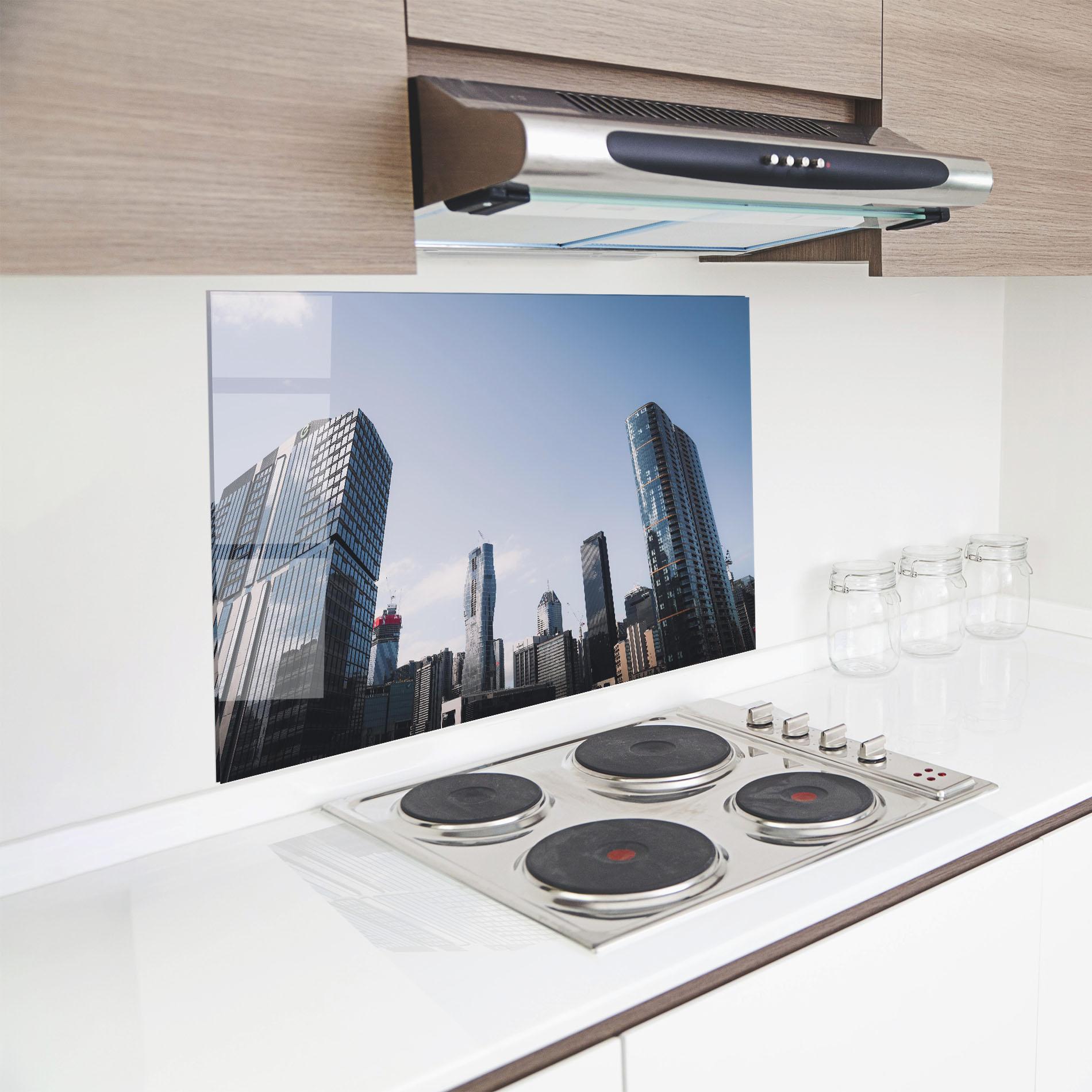 Küchenrückwand Glas Business Building mockup 8