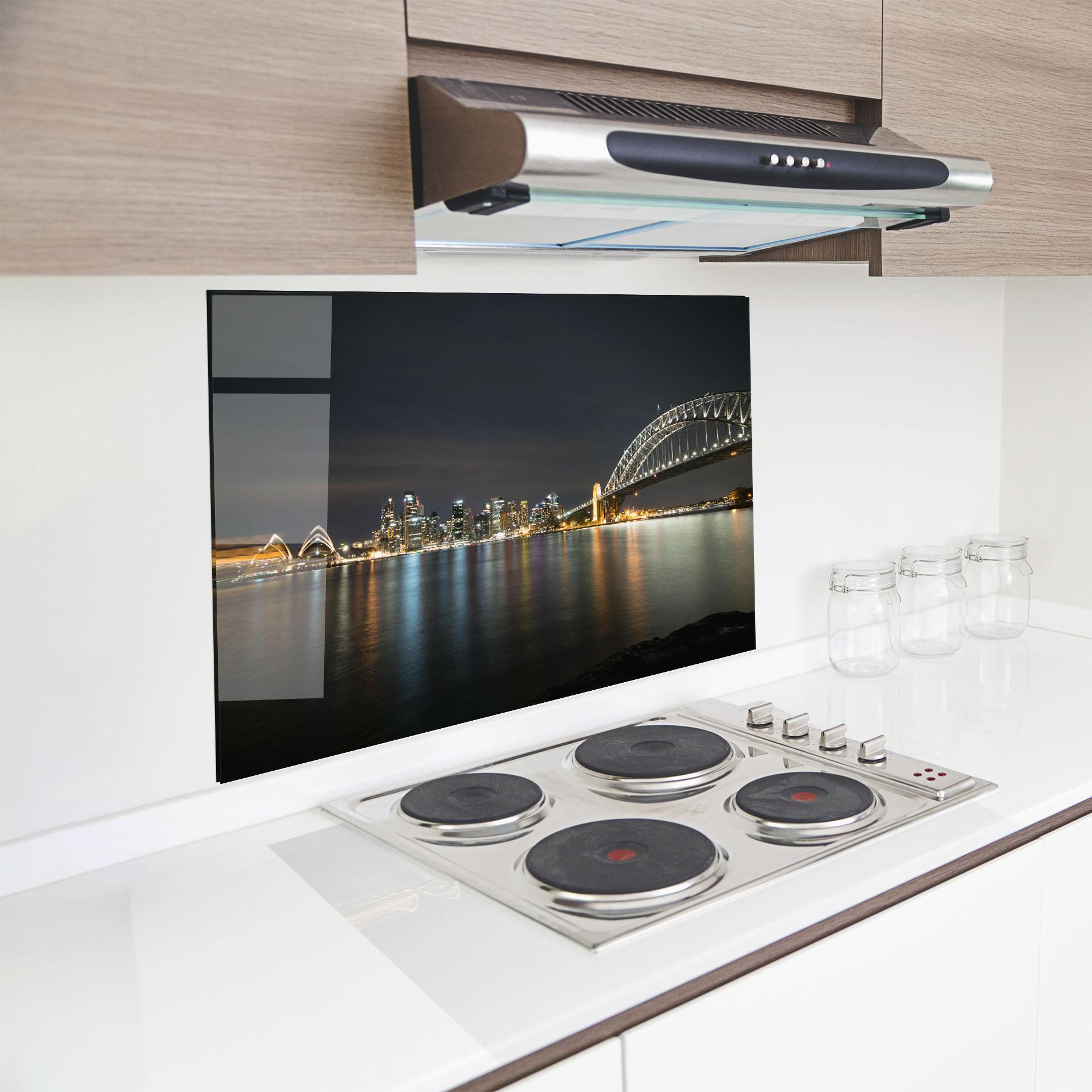 Küchenrückwand Glas Harbour Bridge mockup 8