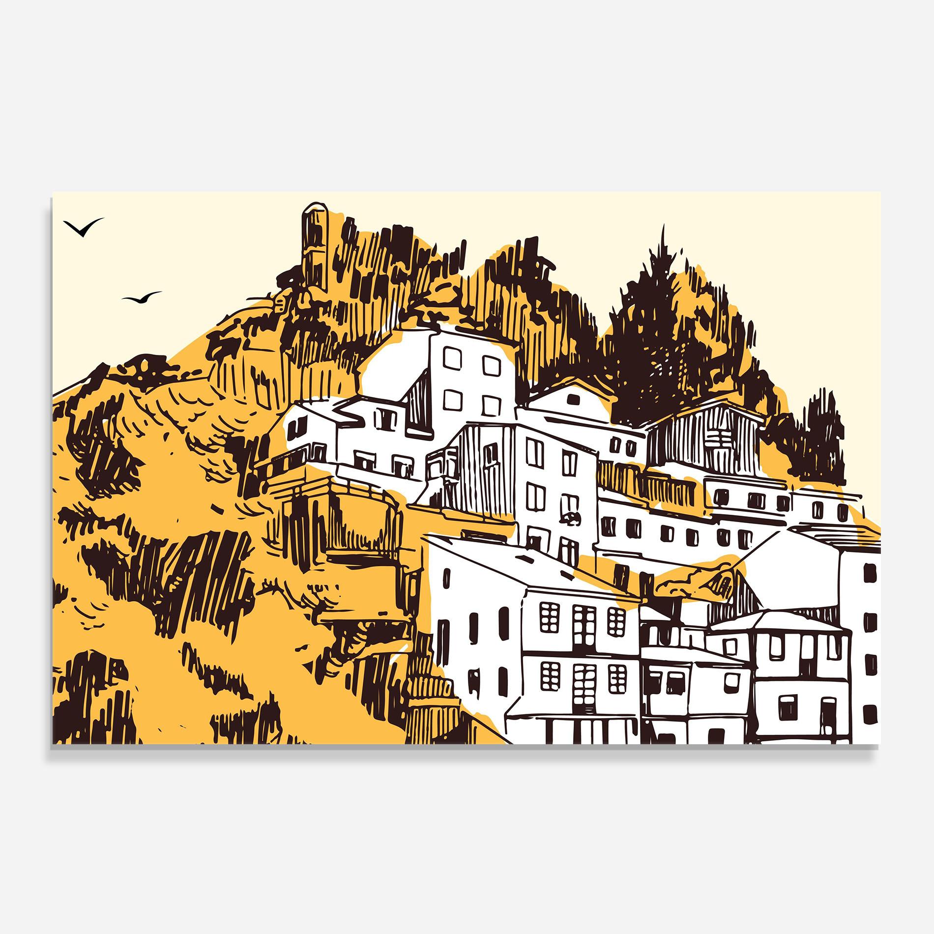 Küchenrückwand Glas Asturias City mockup 0