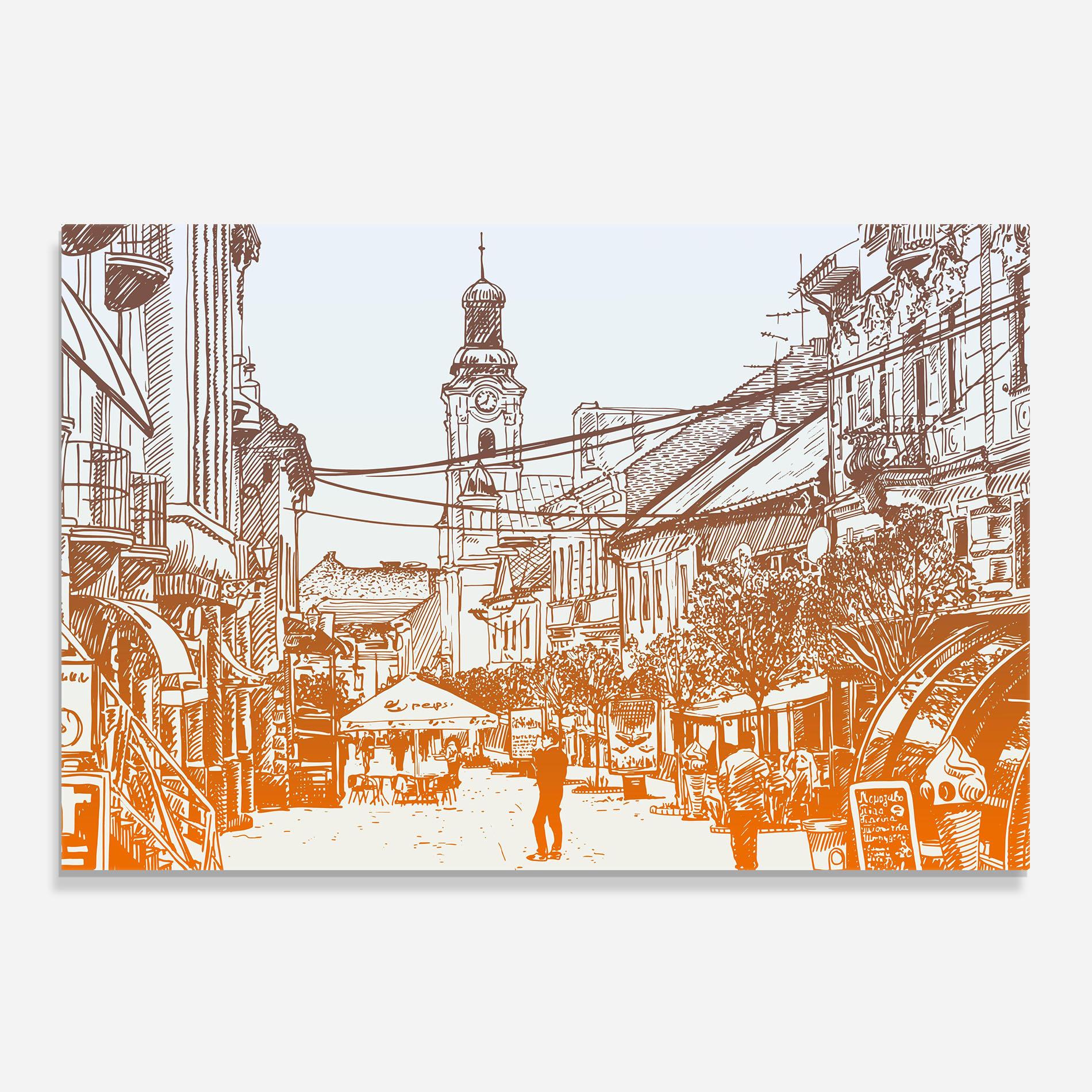 Küchenrückwand Glas Cityscape Ukraine mockup 0