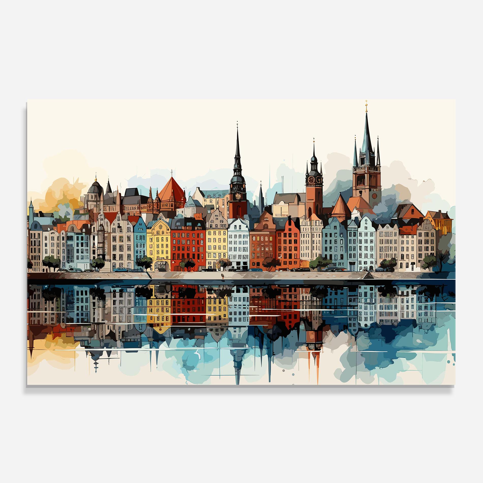 Küchenrückwand Glas German Buildings mockup 0