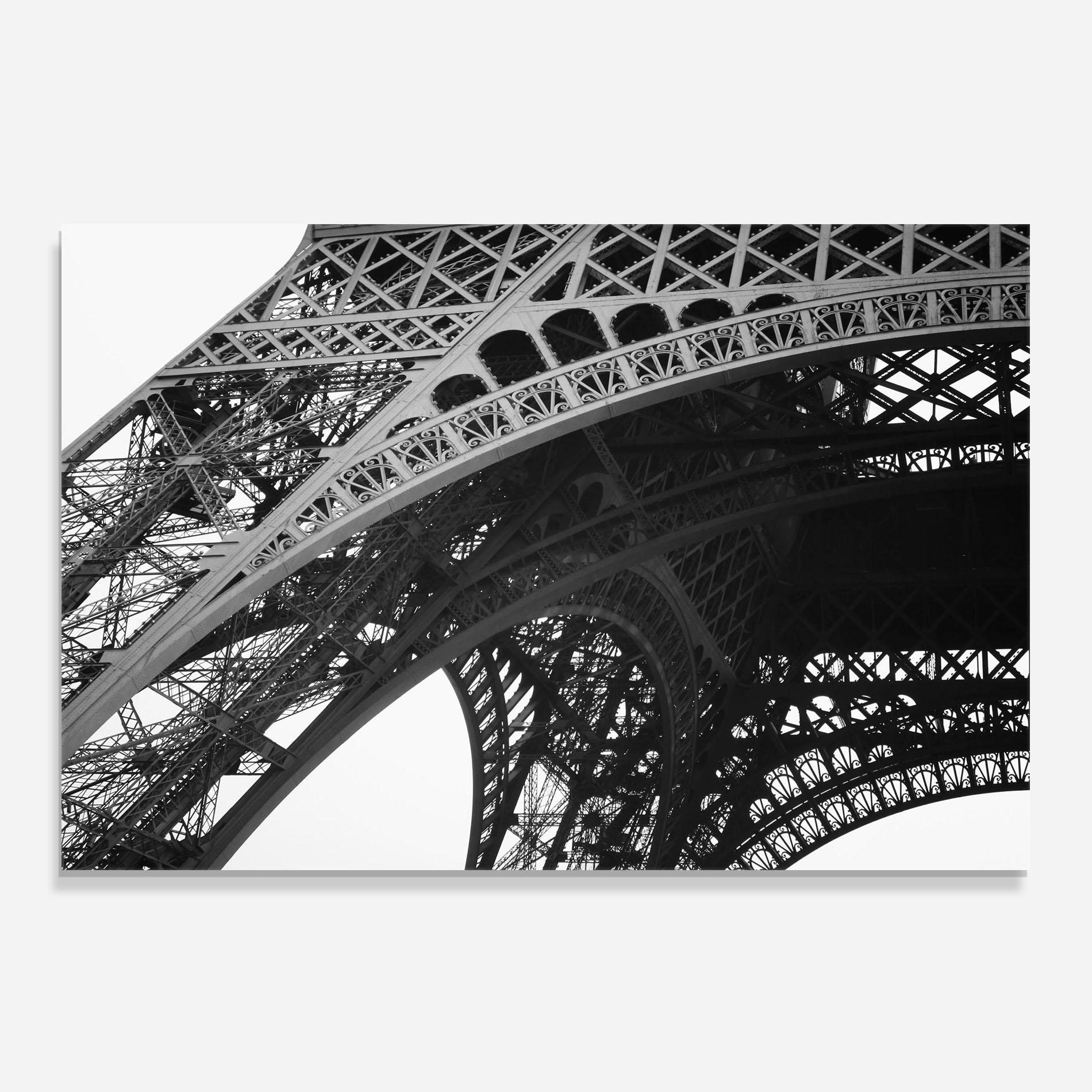 Küchenrückwand Glas Grey Eiffel Tower mockup 0