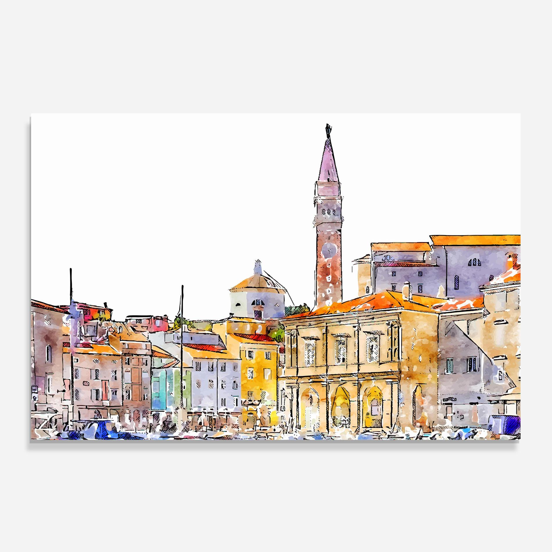 Küchenrückwand Glas Piran Slovenia mockup 0