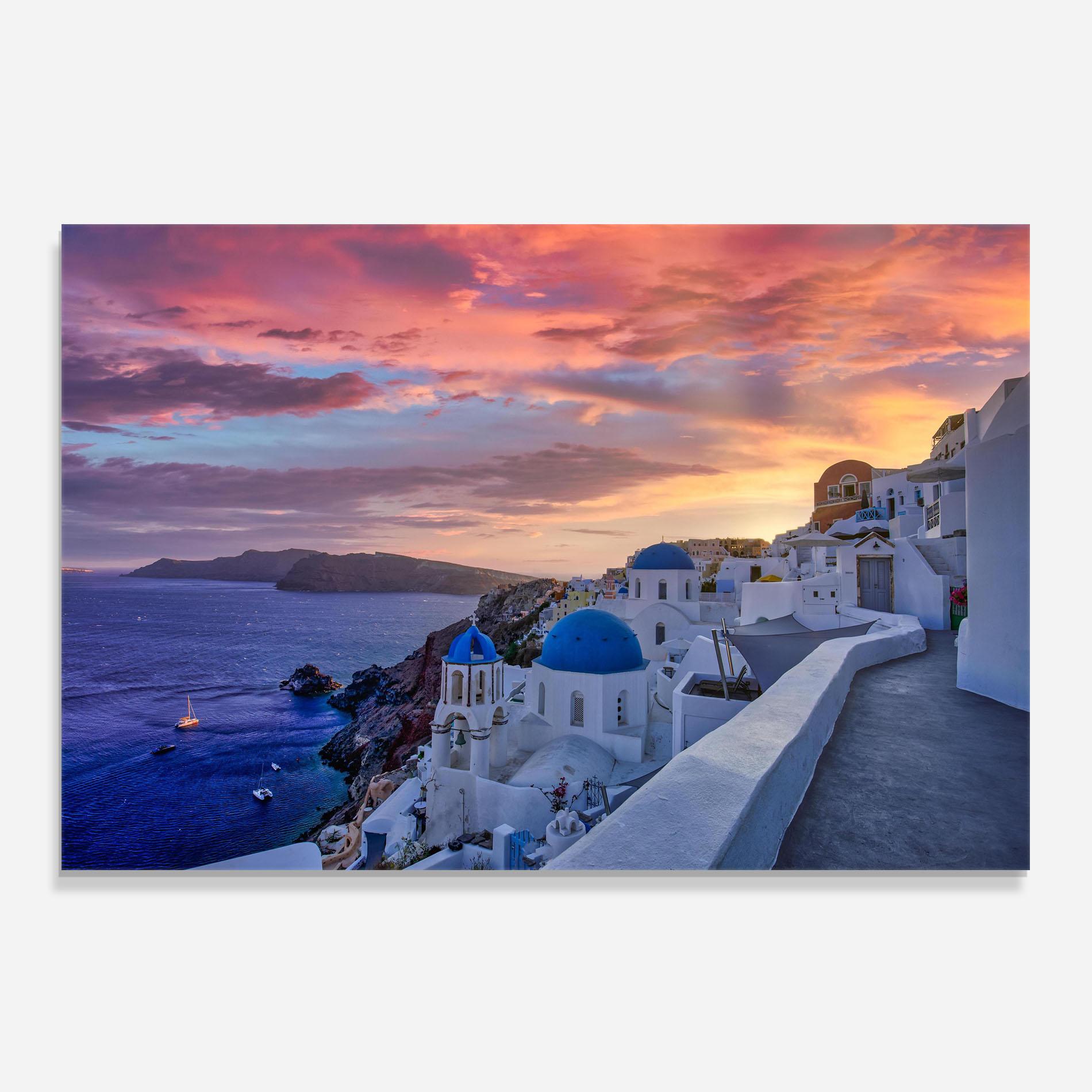Küchenrückwand Glas Santorini View mockup 0