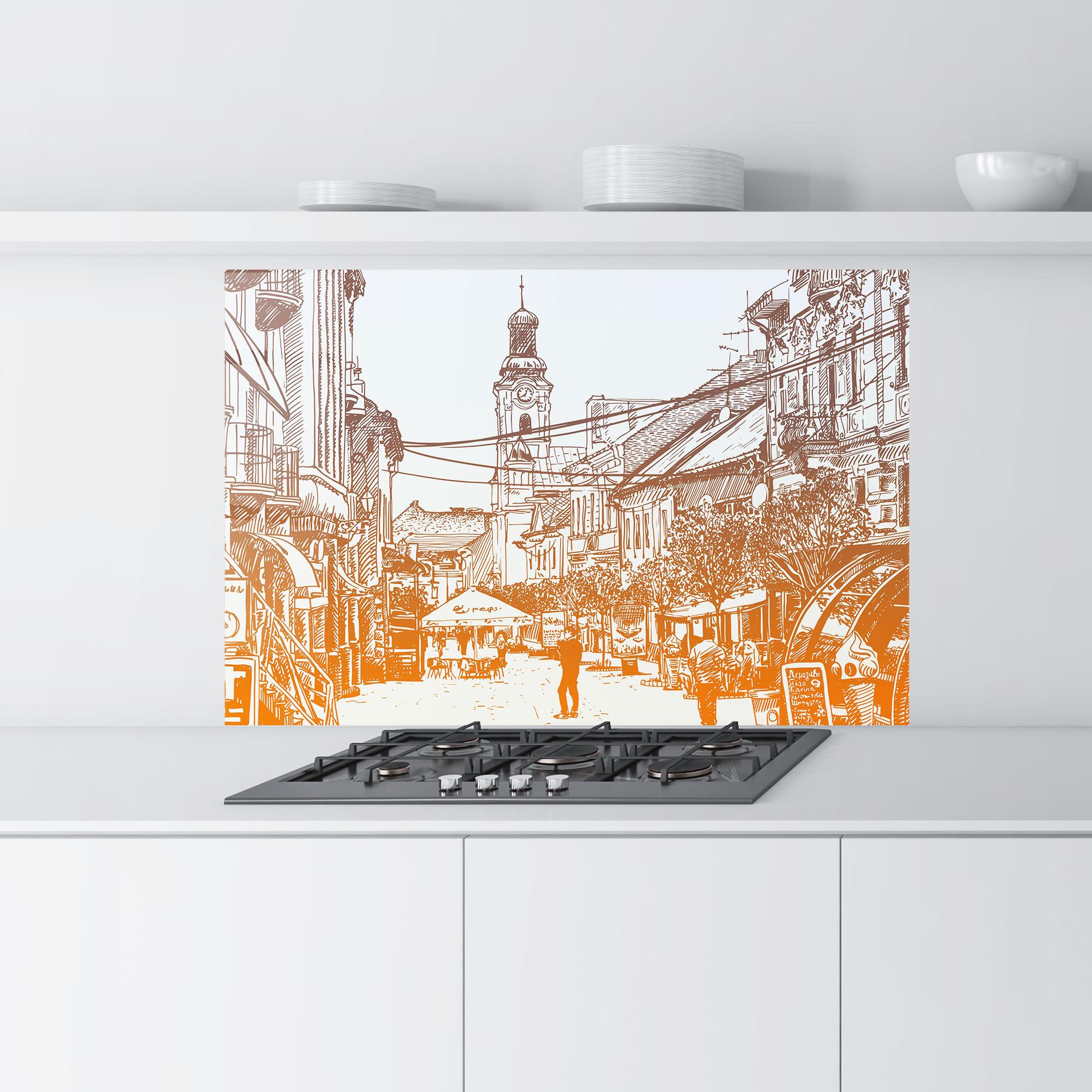 Küchenrückwand Glas Cityscape Ukraine mockup 9