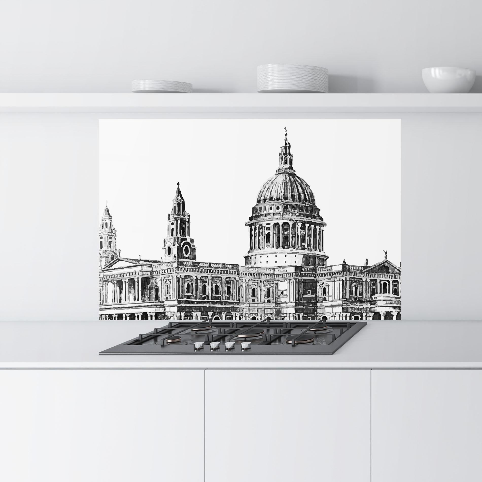 Küchenrückwand Glas St Paul Cathedral mockup 9
