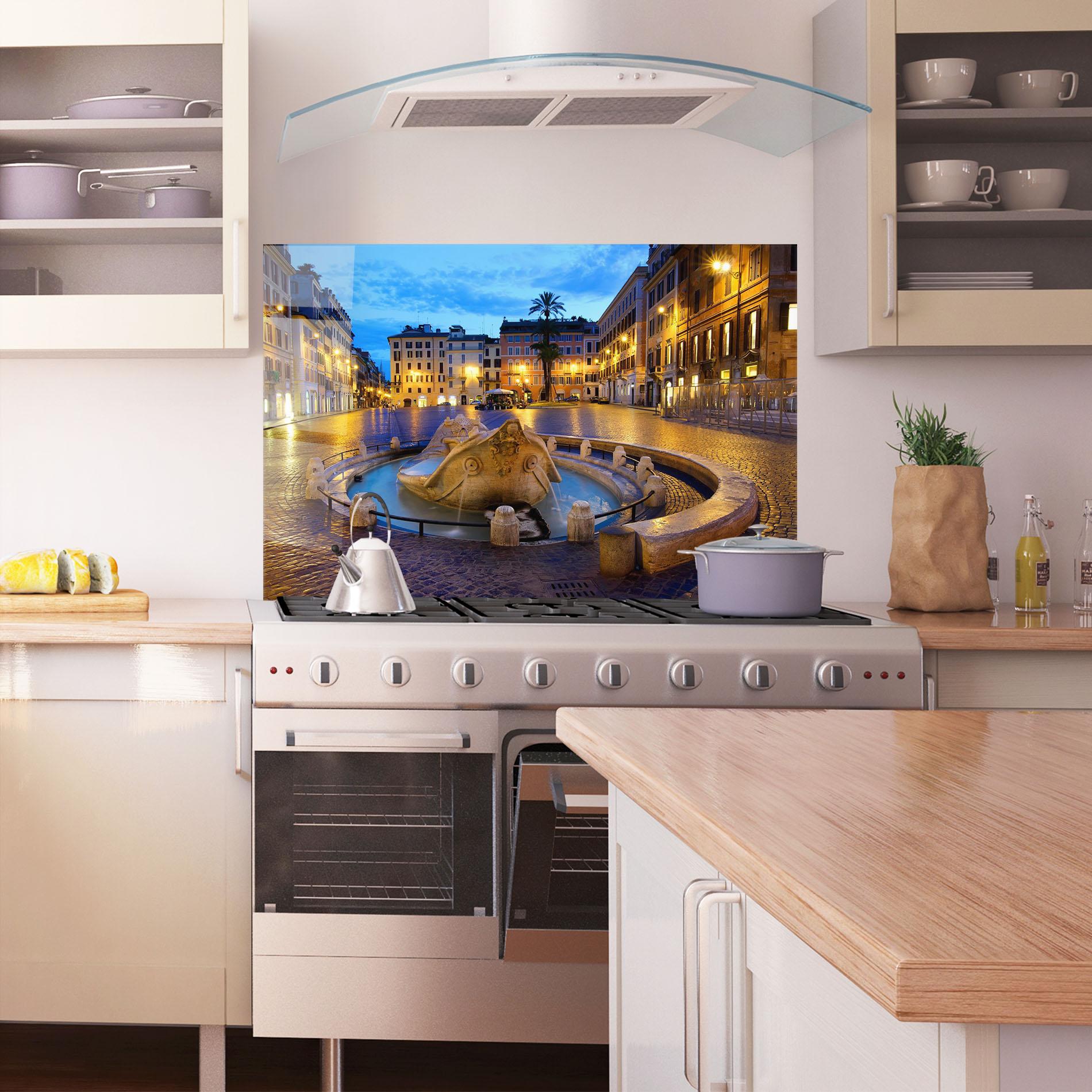 Küchenrückwand Glas Barcaccia Rome mockup 1