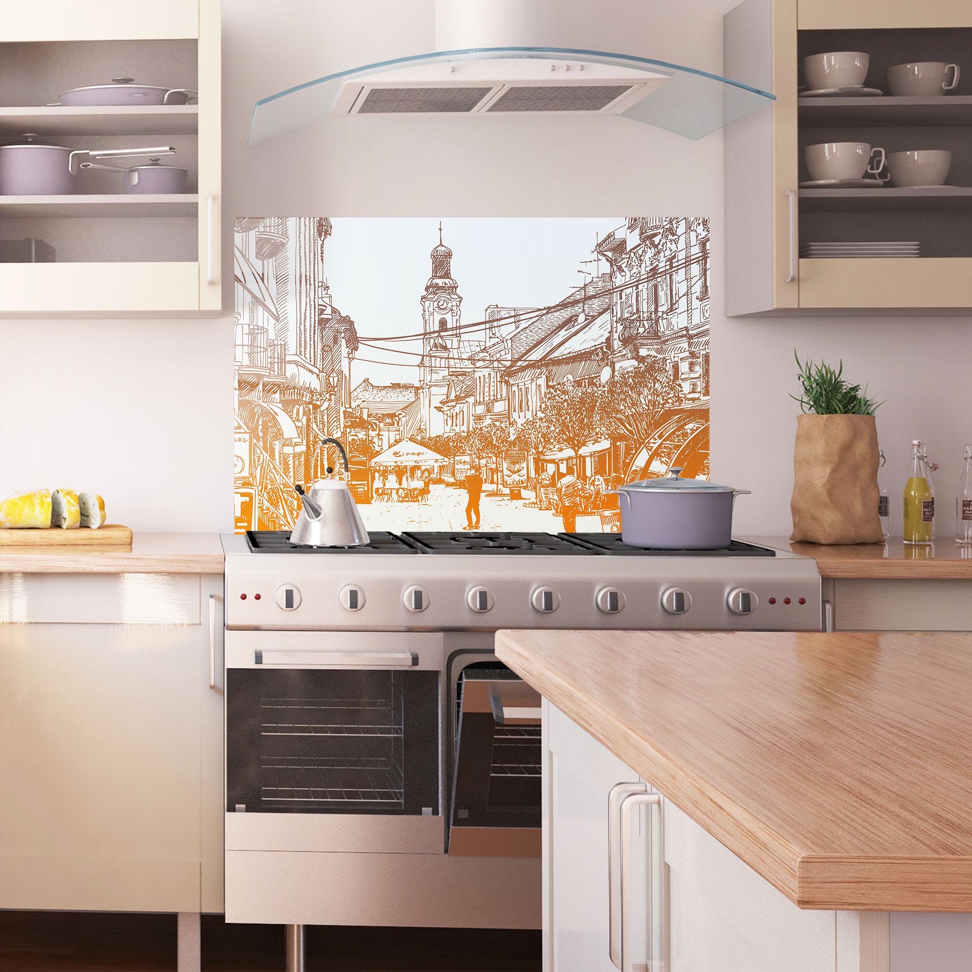 Küchenrückwand Glas Cityscape Ukraine mockup 1