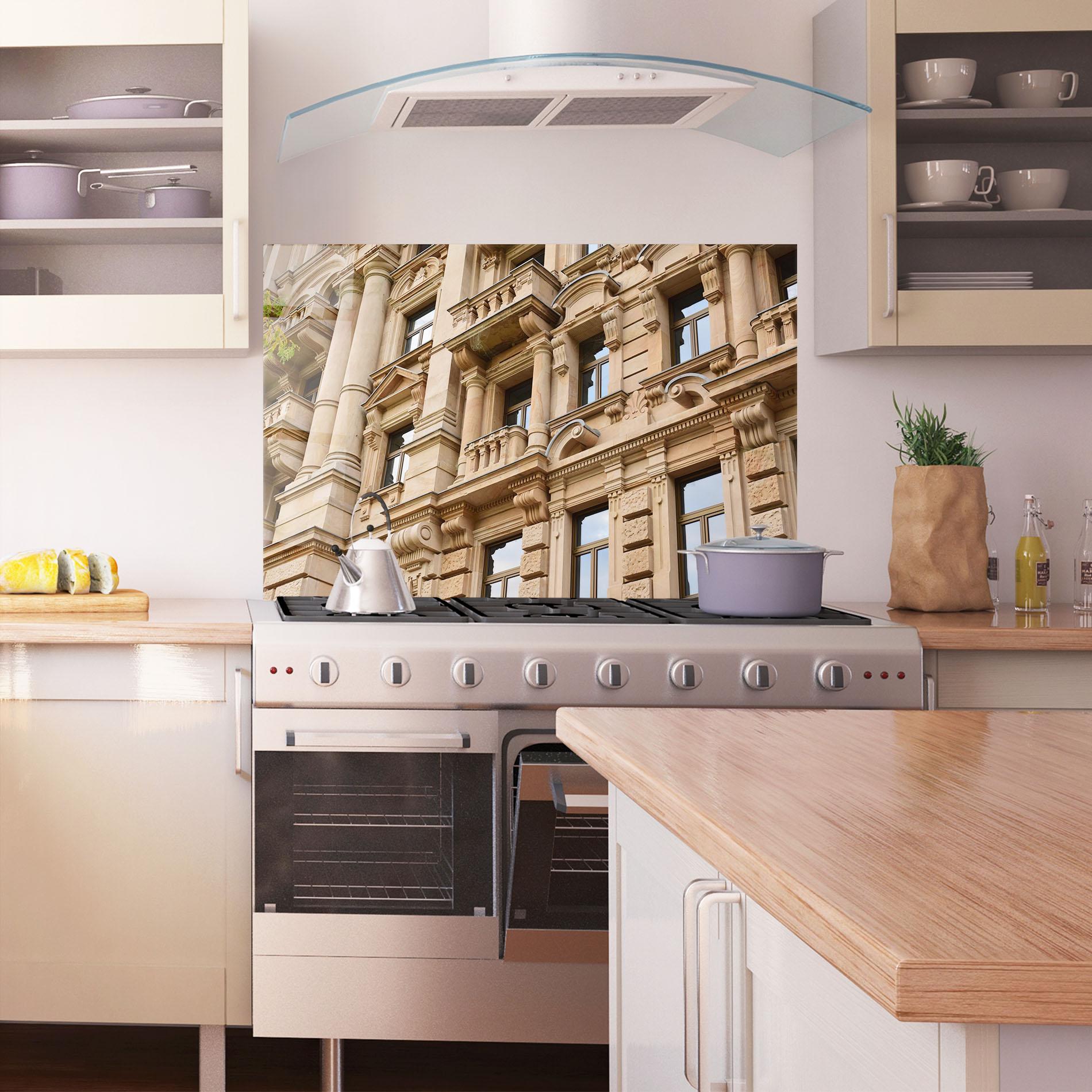 Küchenrückwand Glas Frankfurt Building mockup 1