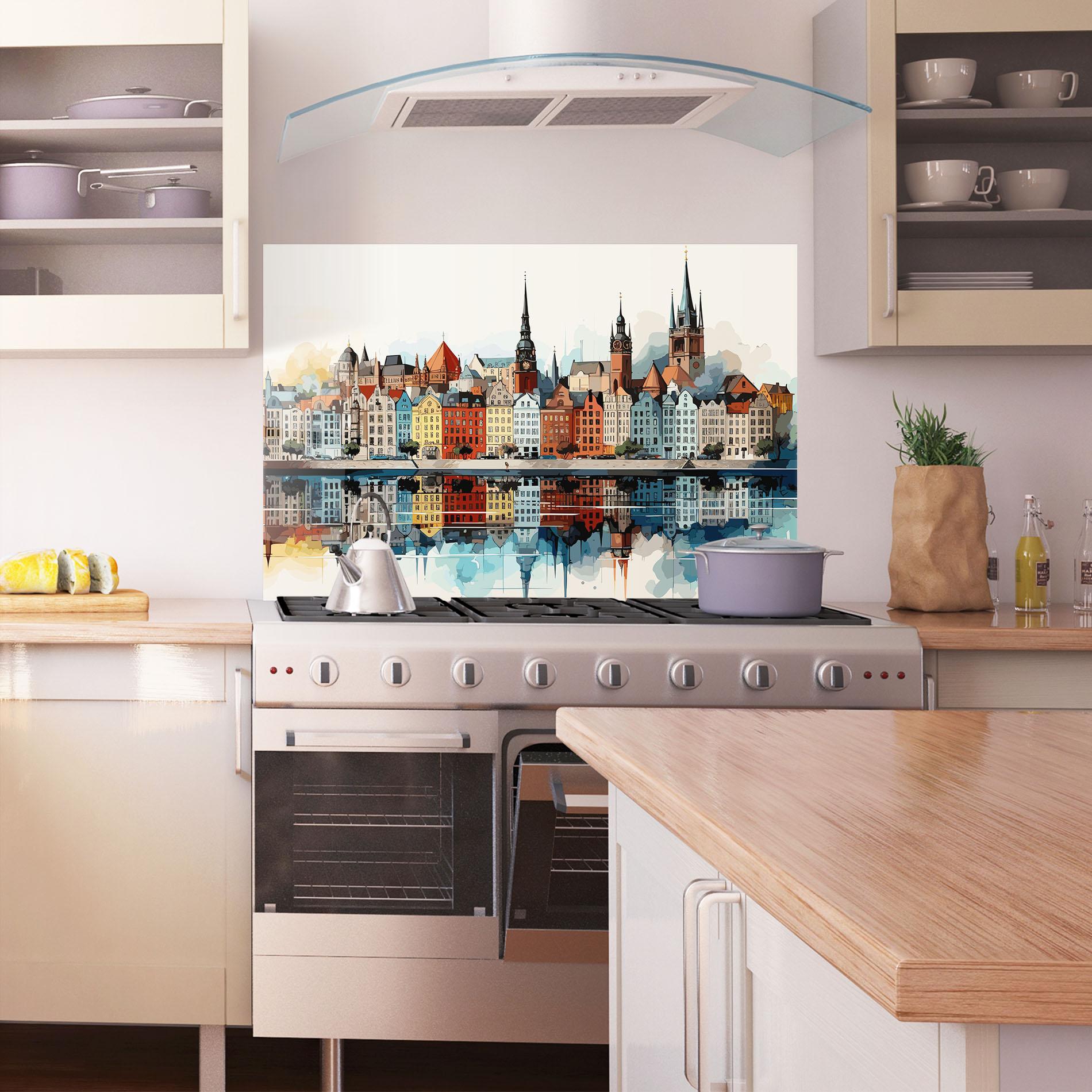 Küchenrückwand Glas German Buildings mockup 1