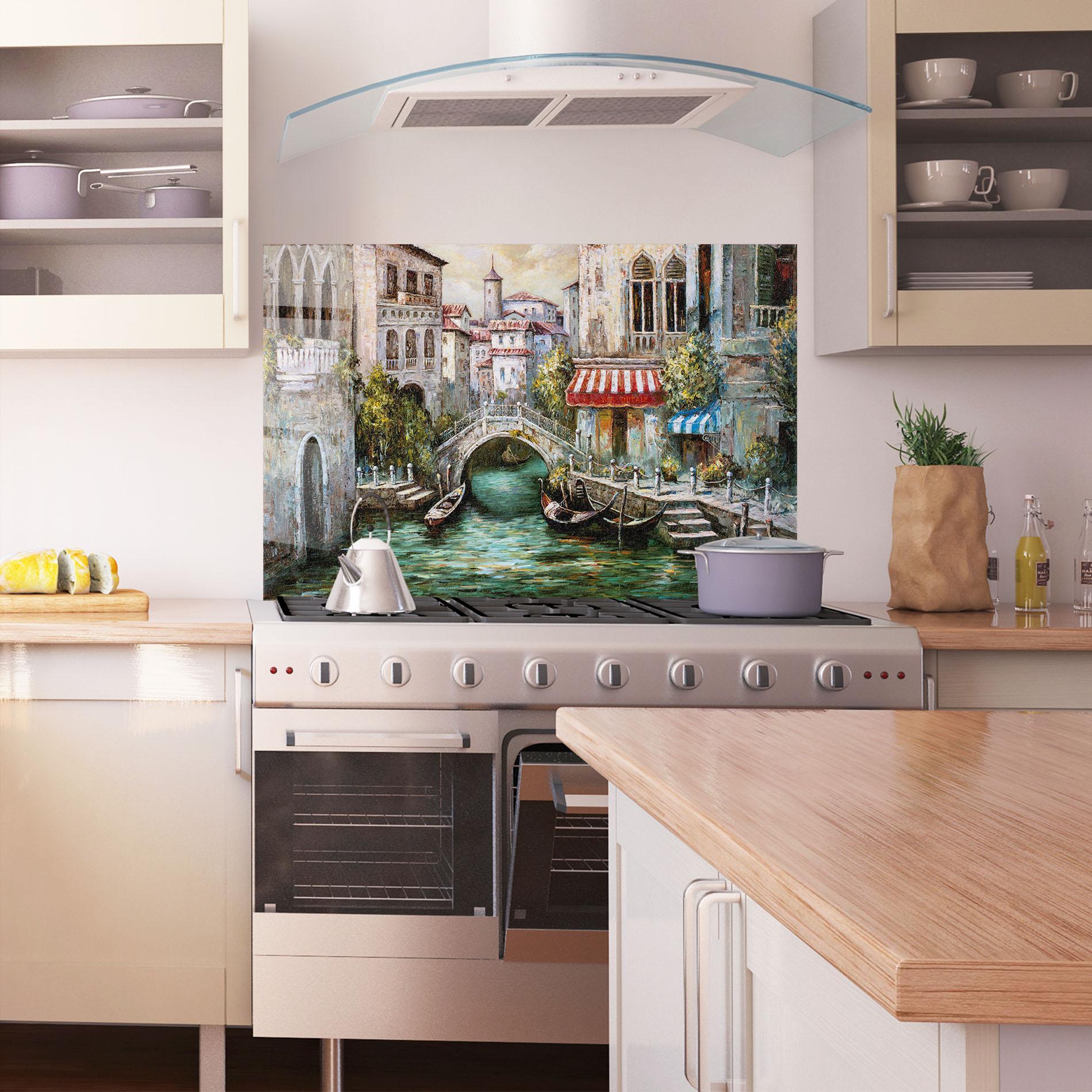 Küchenrückwand Glas Venice Colors mockup 1