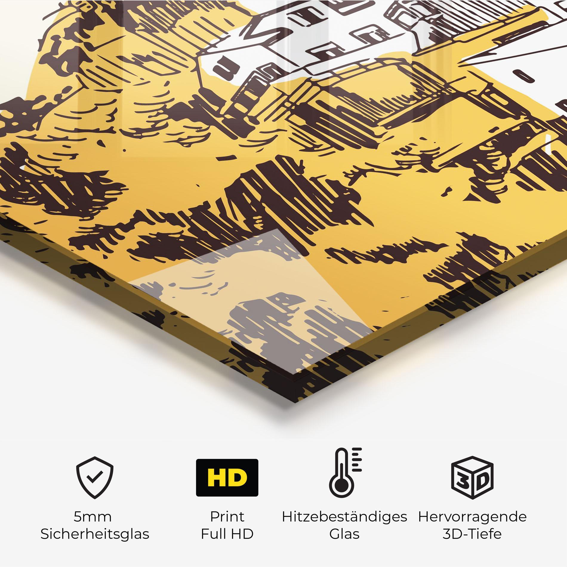 Küchenrückwand Glas Asturias City mockup 2