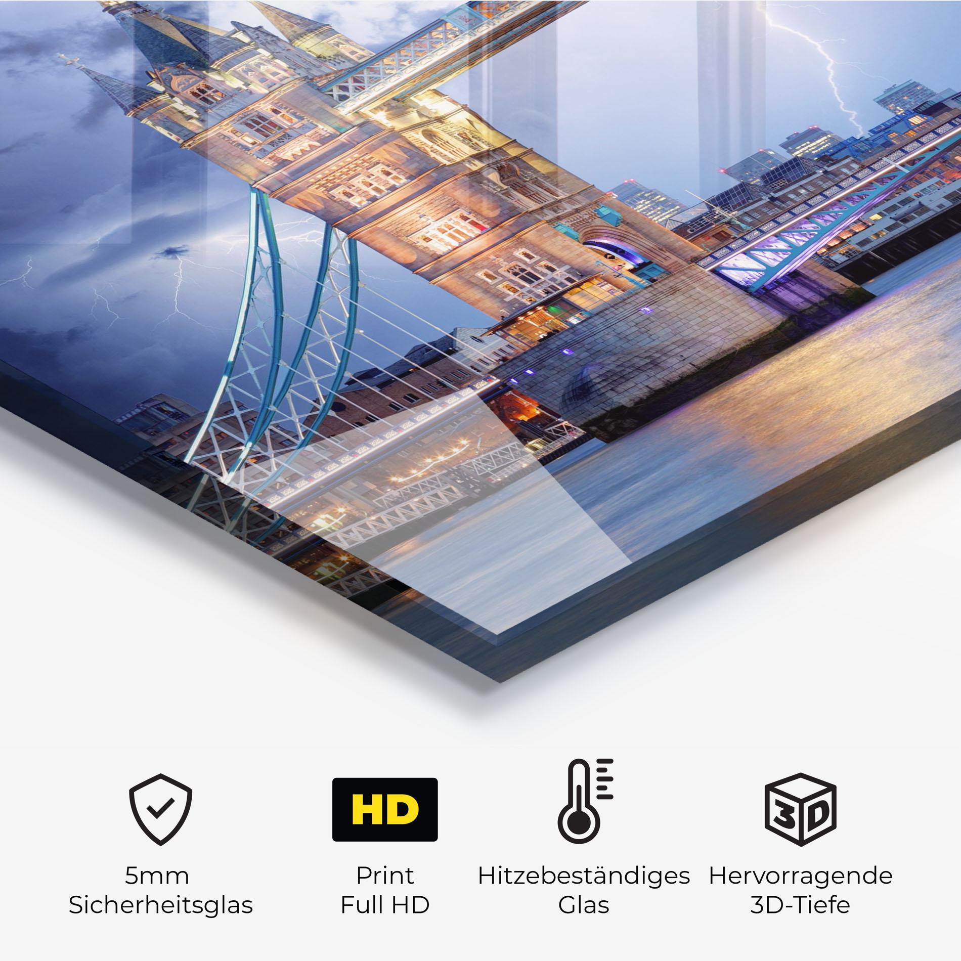 Küchenrückwand Glas London Tower Bridge mockup 2