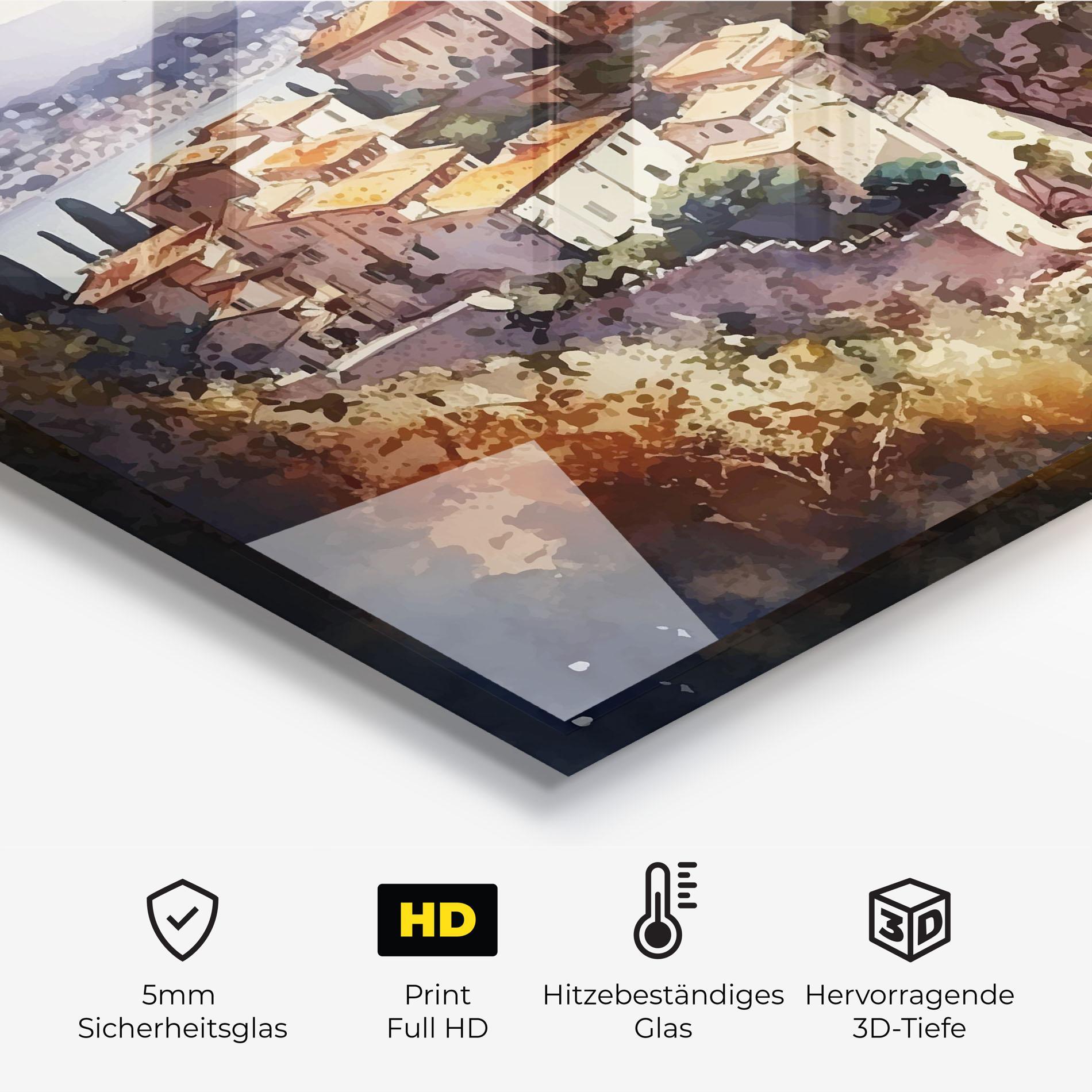 Küchenrückwand Glas Stunning View Painting mockup 2