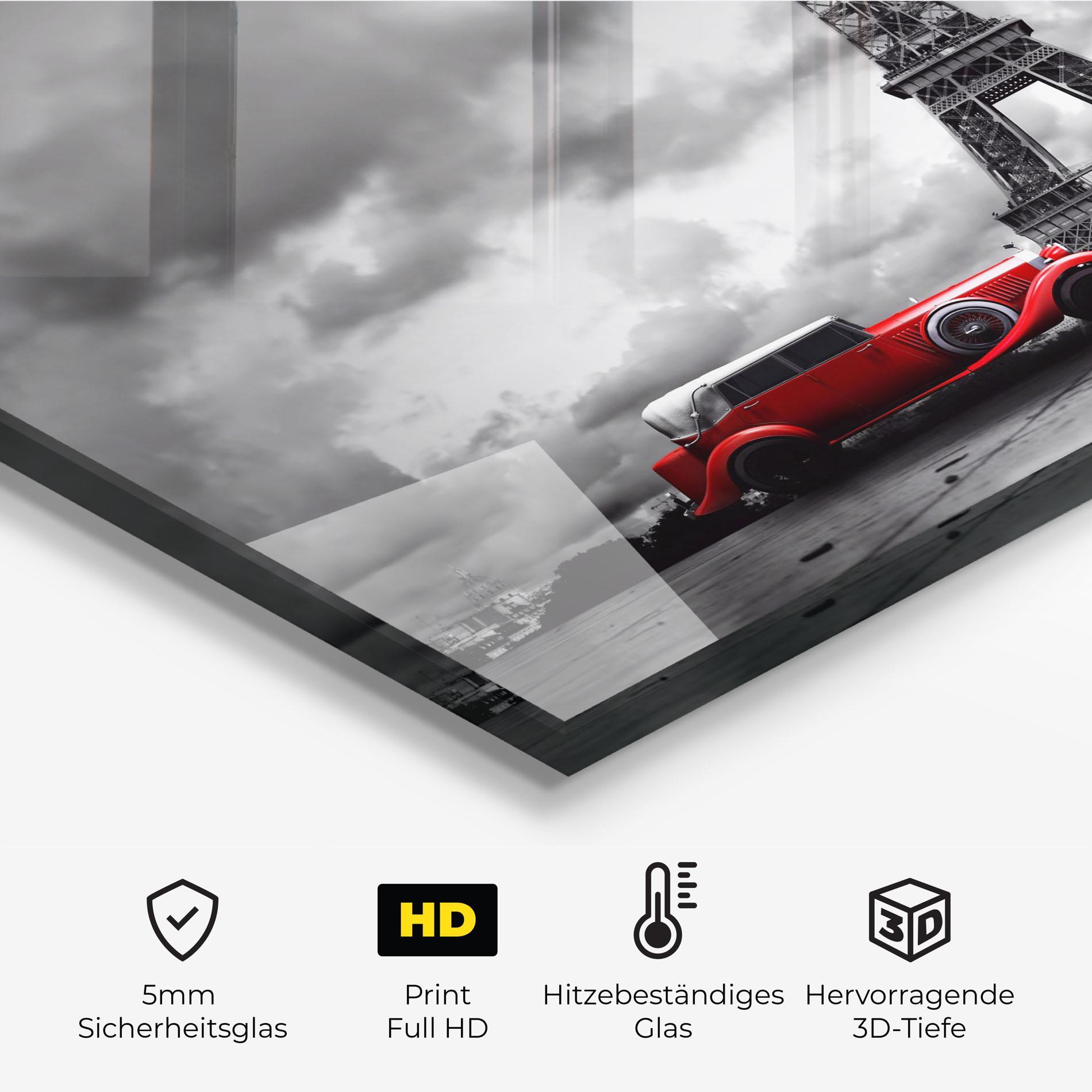 Küchenrückwand Glas Vintage Paris mockup 2