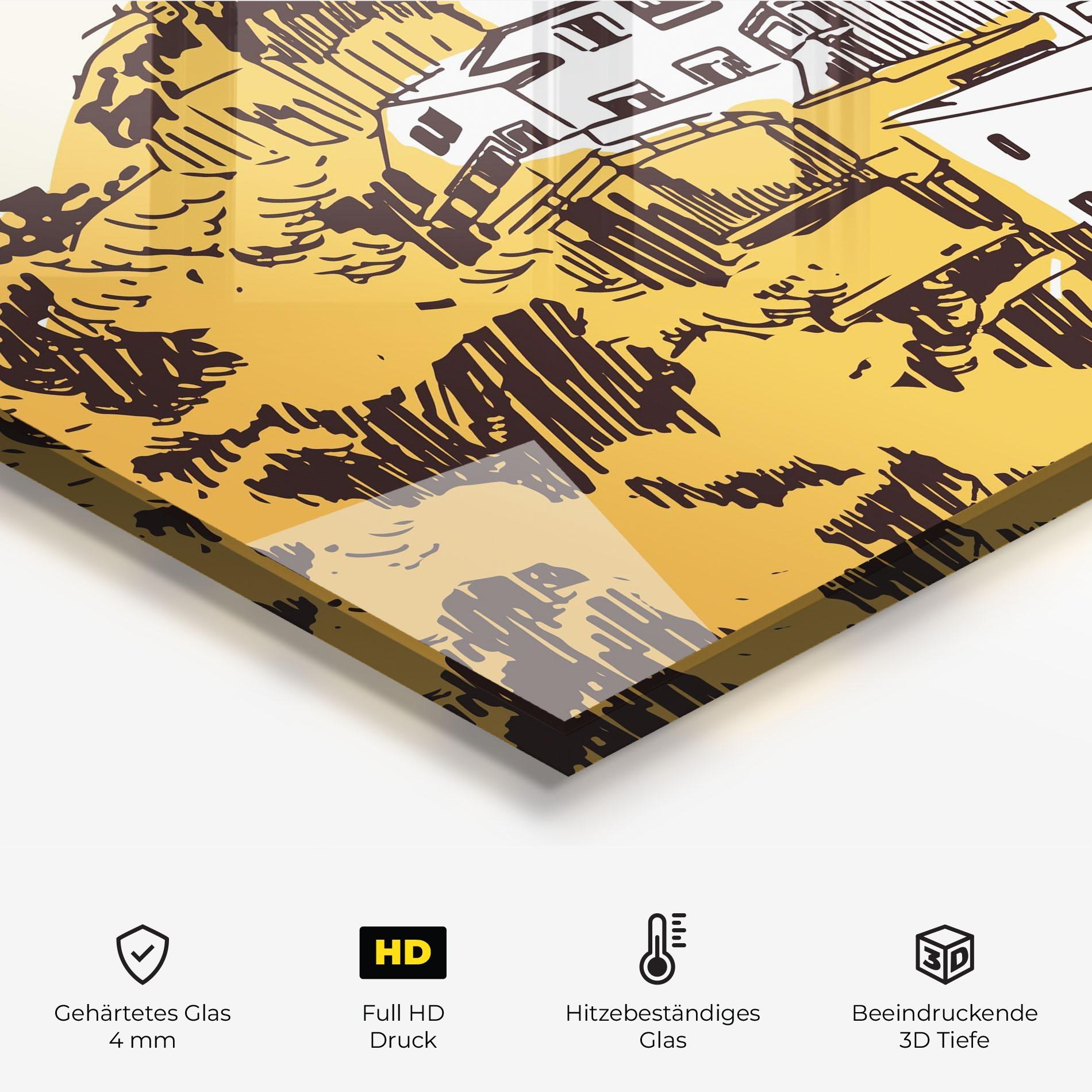 Küchenrückwand Glas Asturias City mockup 2