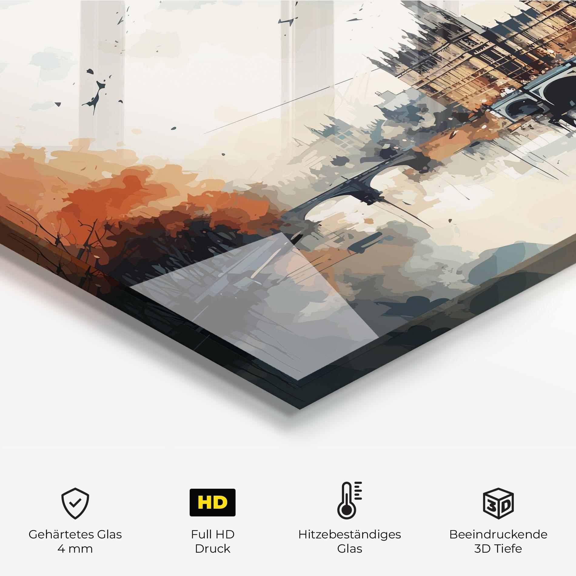 Küchenrückwand Glas England Art mockup 2