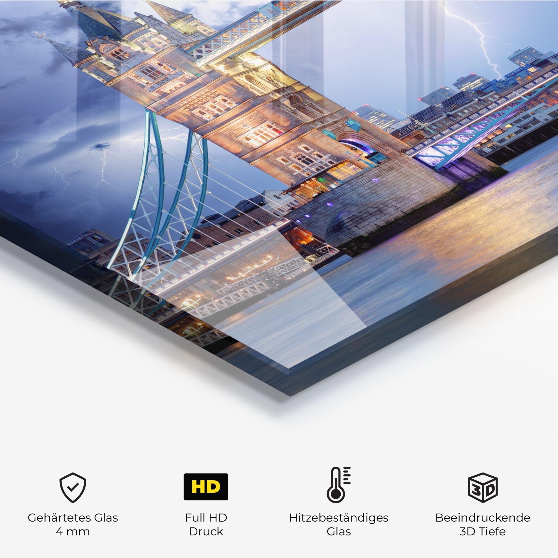 Küchenrückwand Glas London Tower Bridge mockup 2