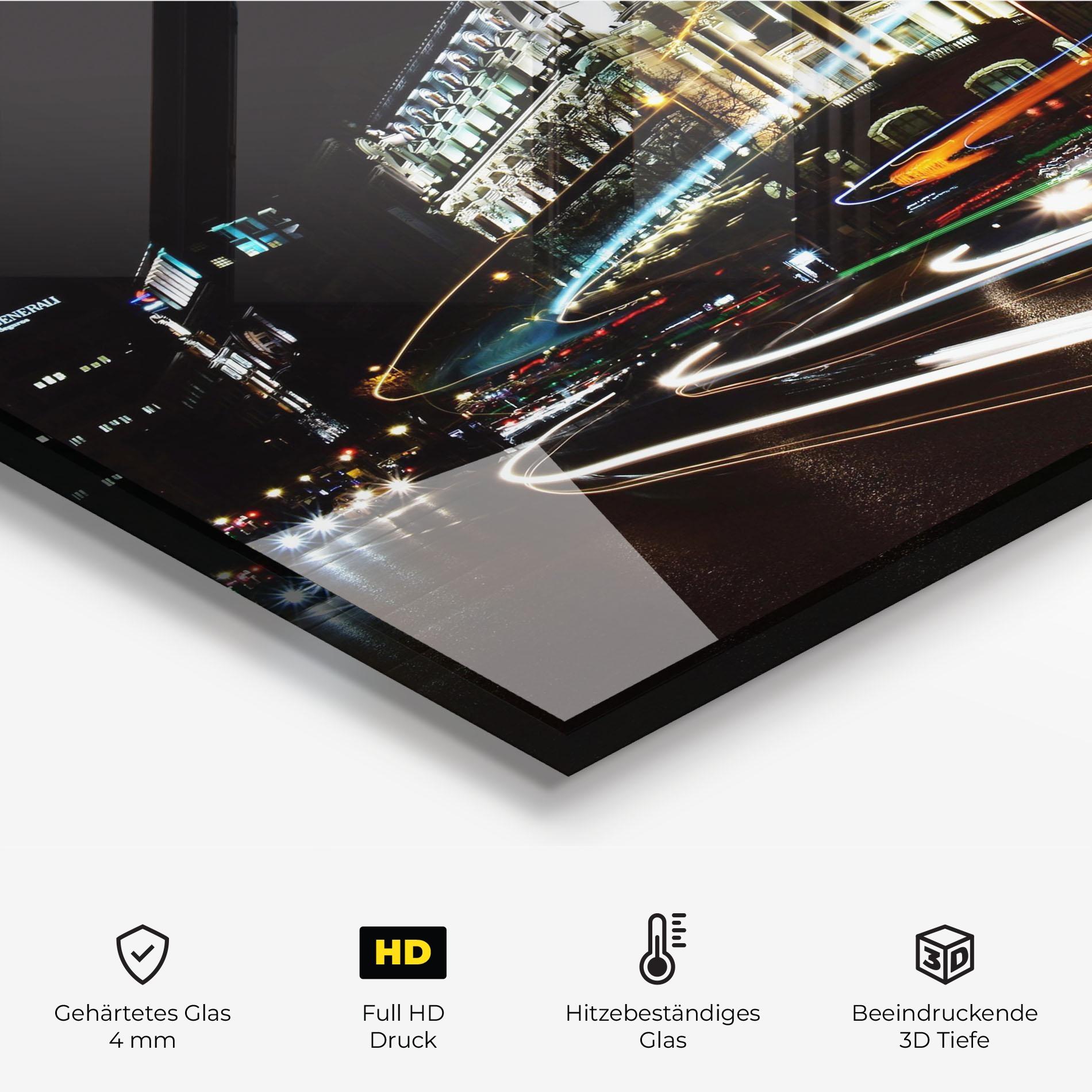 Küchenrückwand Glas Madrid At Night mockup 2