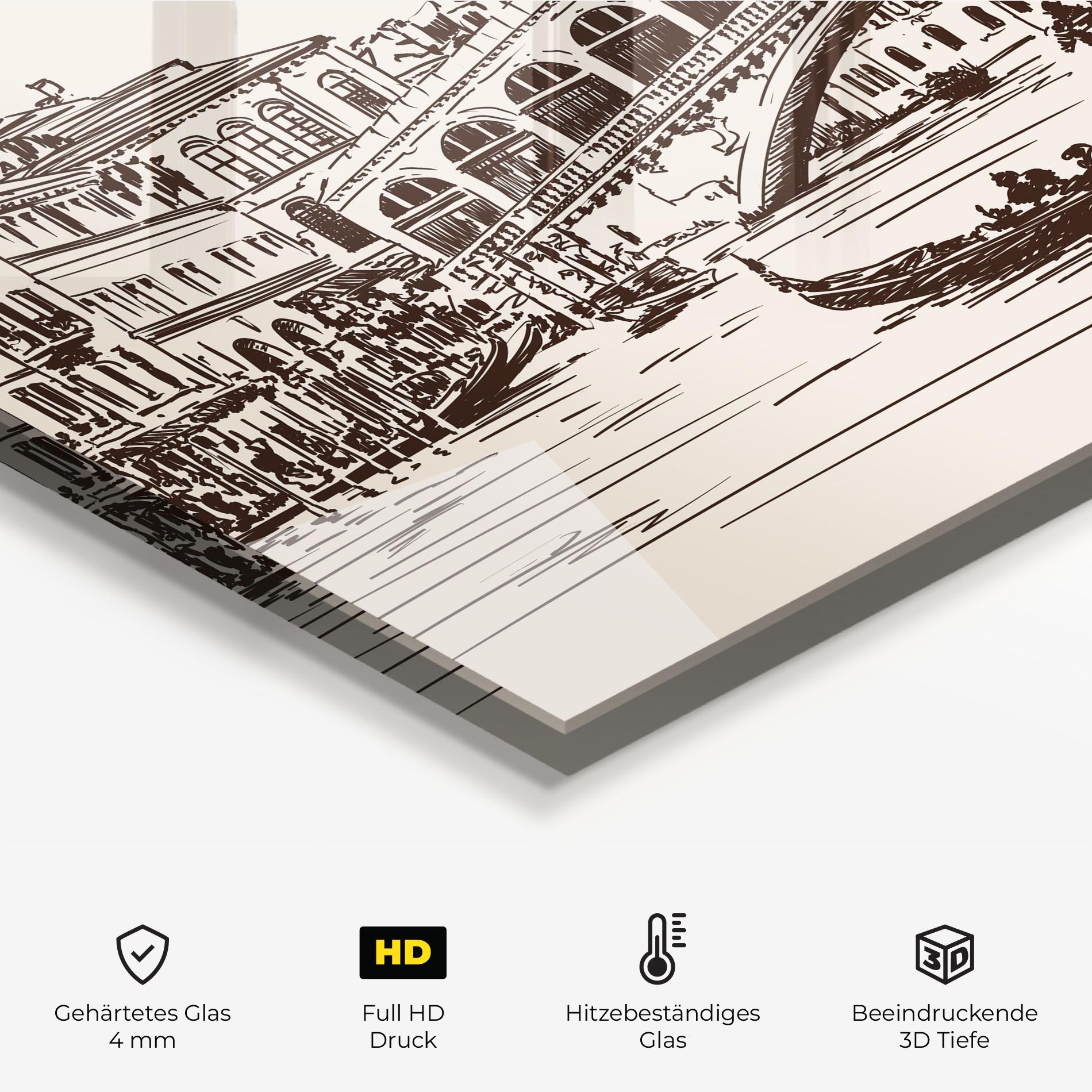 Küchenrückwand Glas Rialto Bridge mockup 2