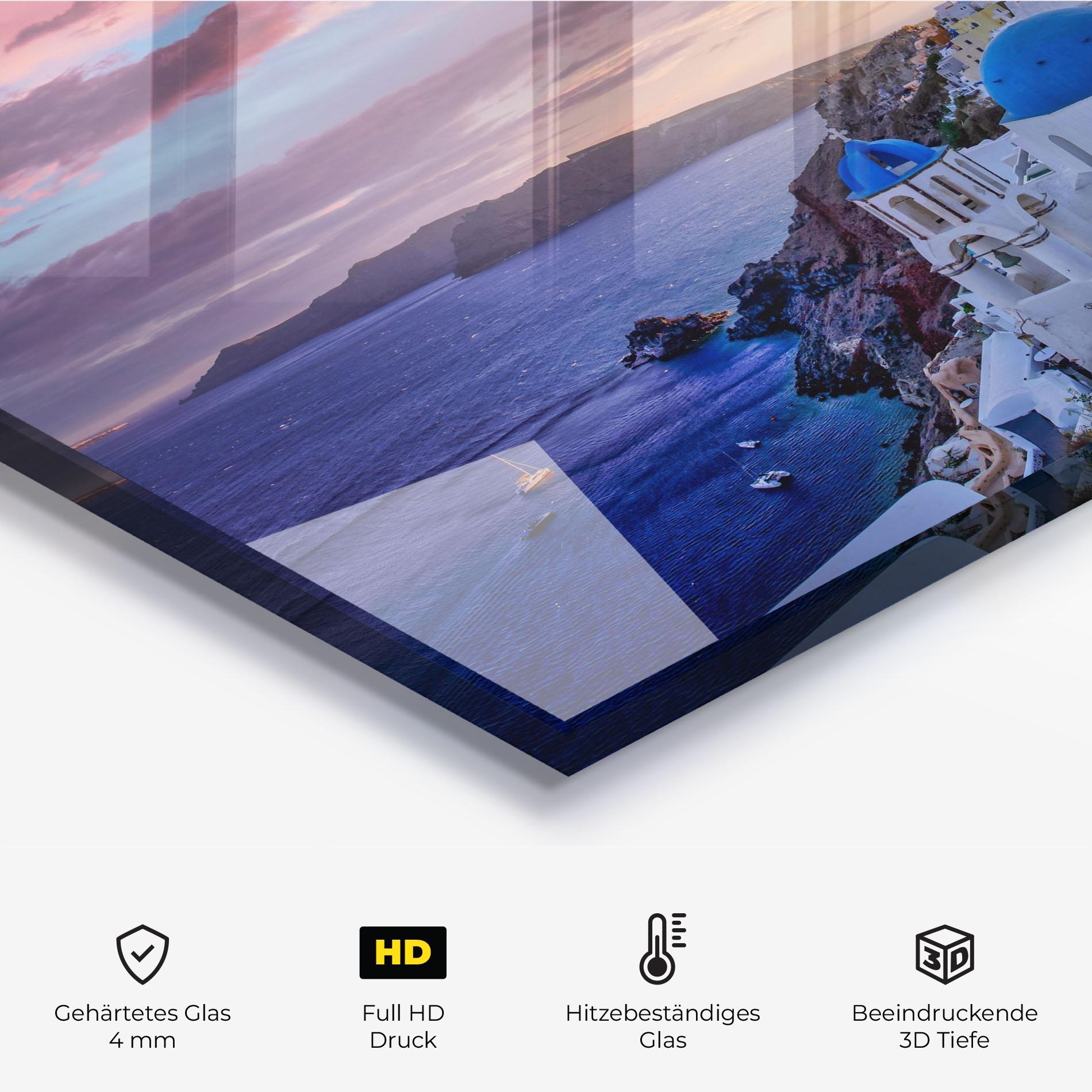 Küchenrückwand Glas Santorini View mockup 2