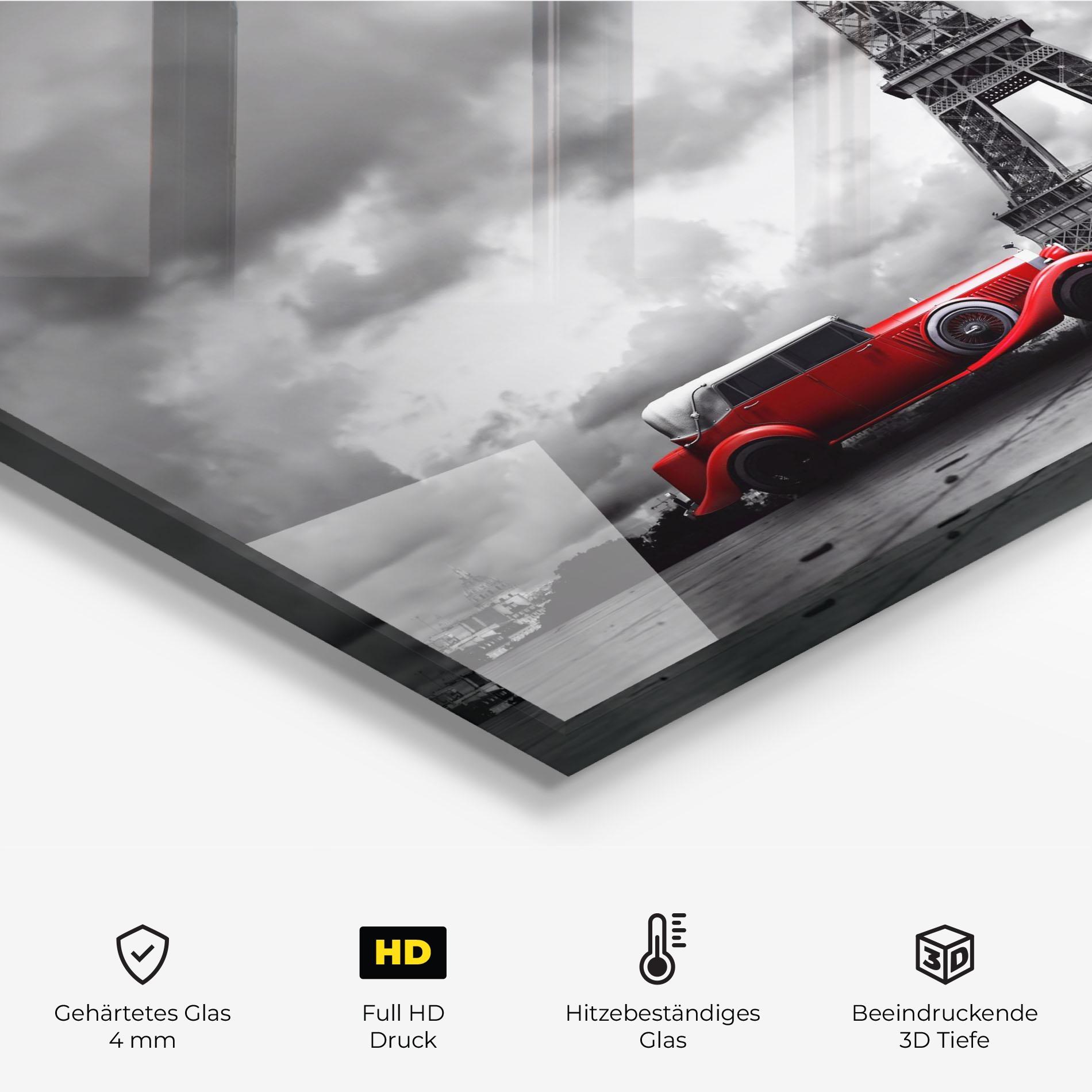 Küchenrückwand Glas Vintage Paris mockup 2