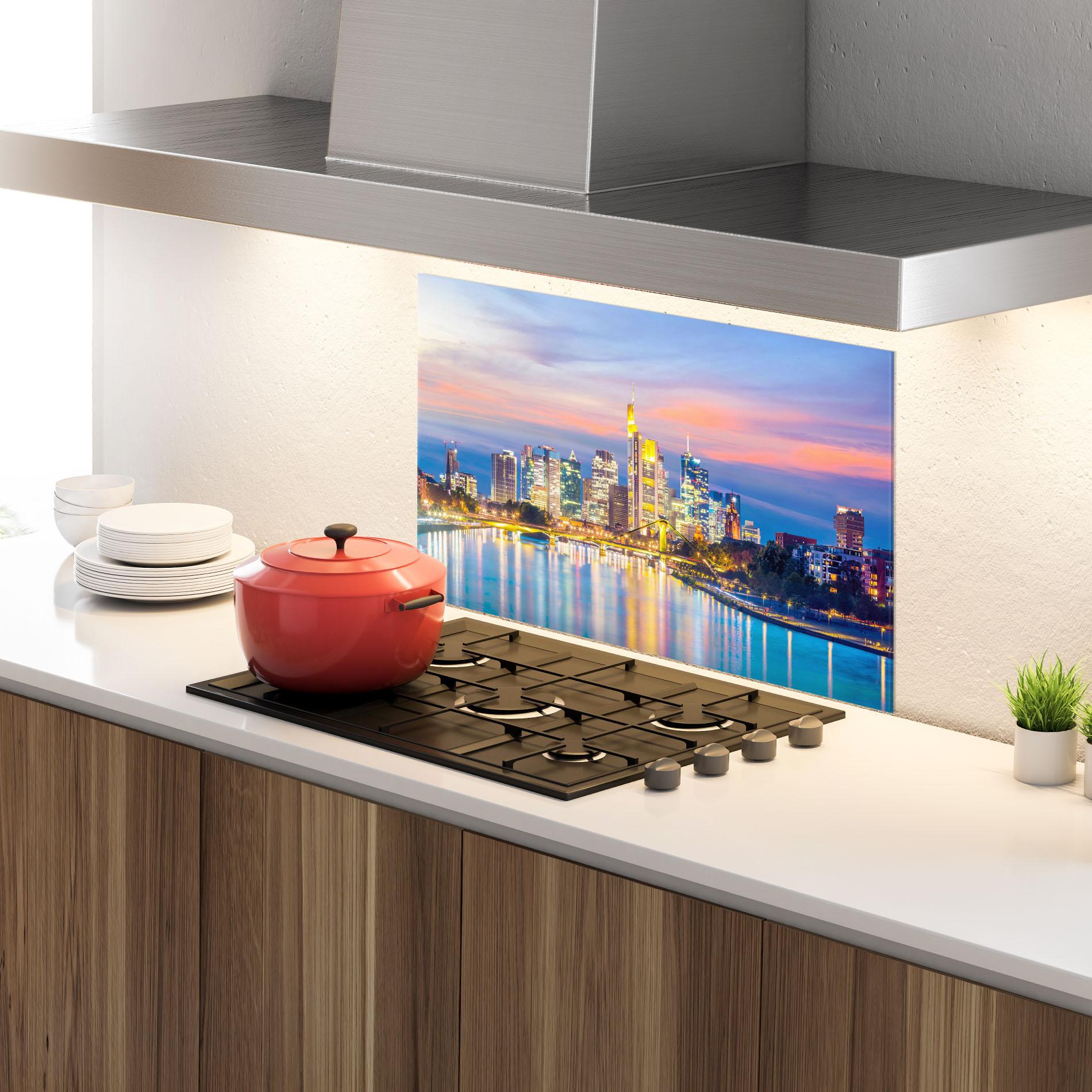 Küchenrückwand Glas Germany Sunset mockup 4