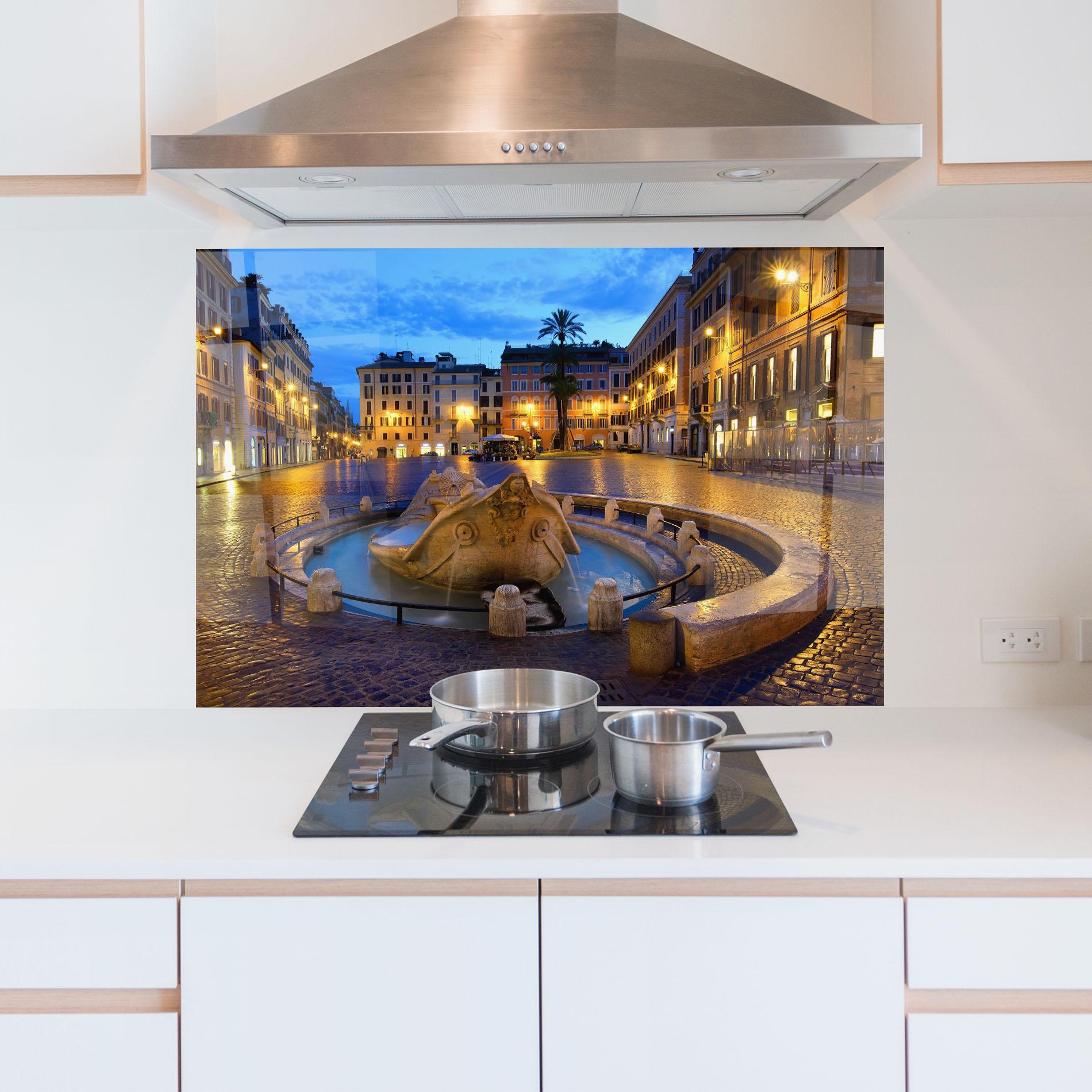 Küchenrückwand Glas Barcaccia Rome mockup 5