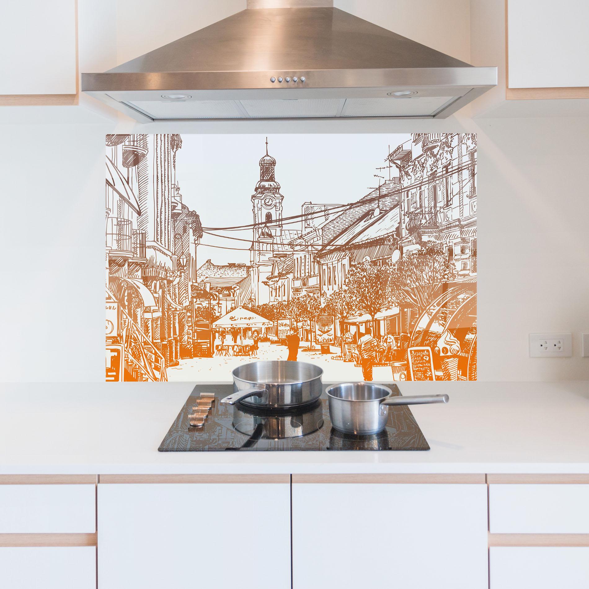 Küchenrückwand Glas Cityscape Ukraine mockup 5