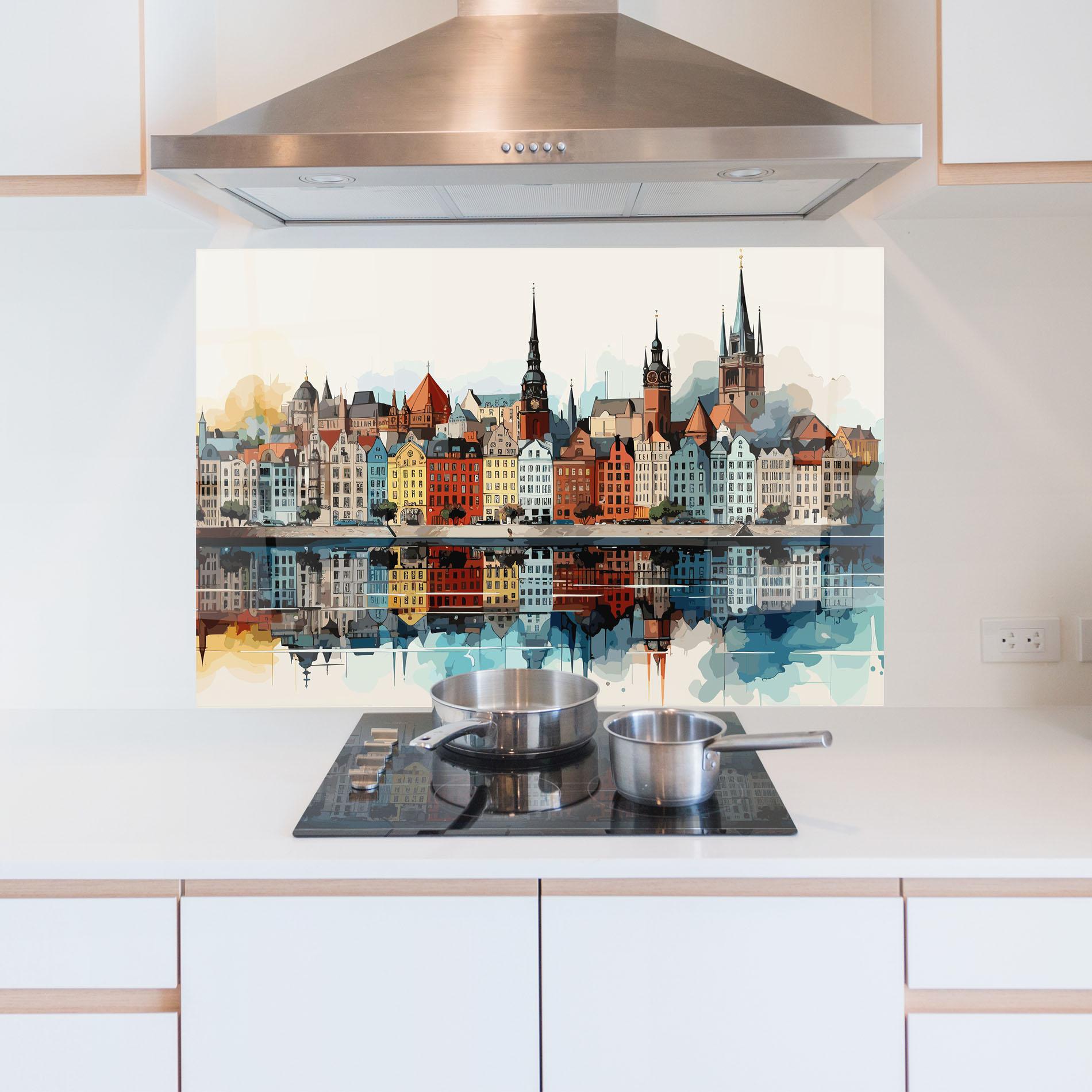 Küchenrückwand Glas German Buildings mockup 5