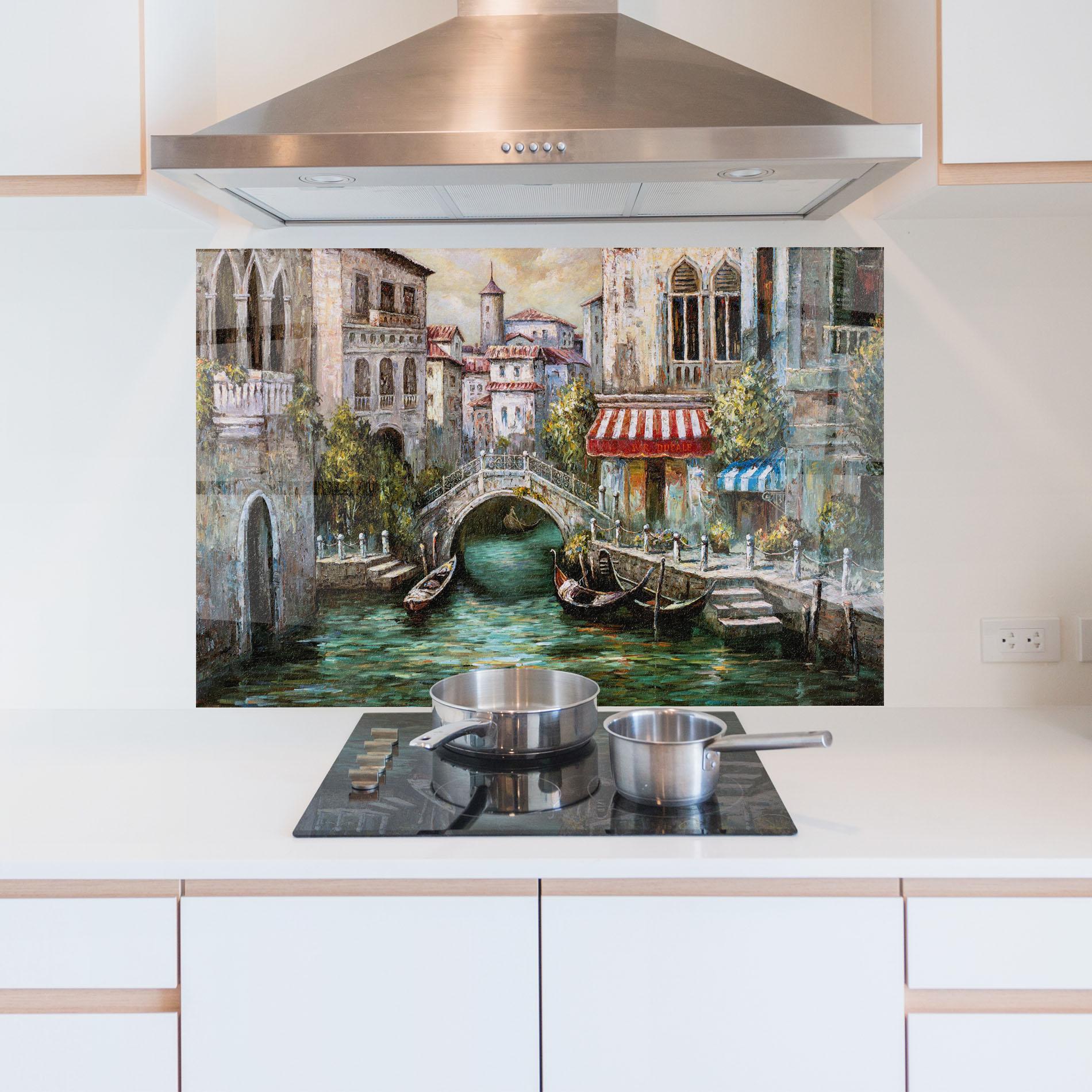 Küchenrückwand Glas Venice Colors mockup 5