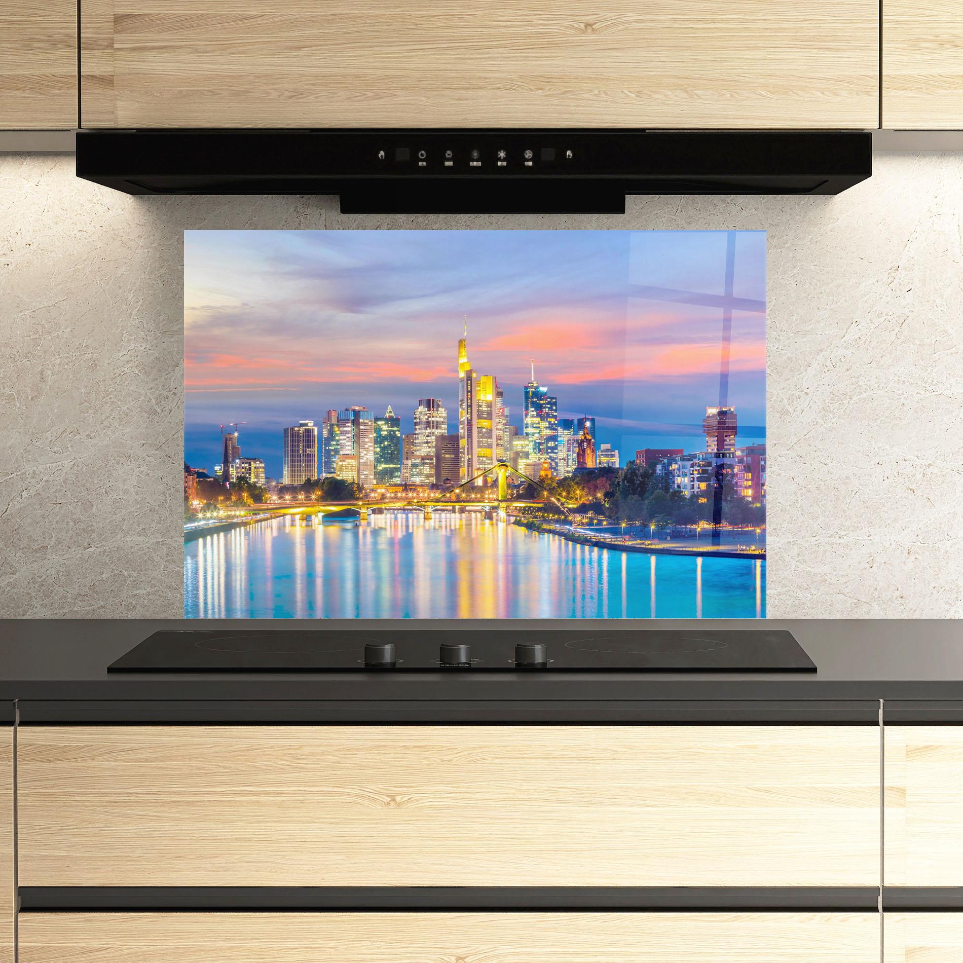 Küchenrückwand Glas Germany Sunset mockup 3