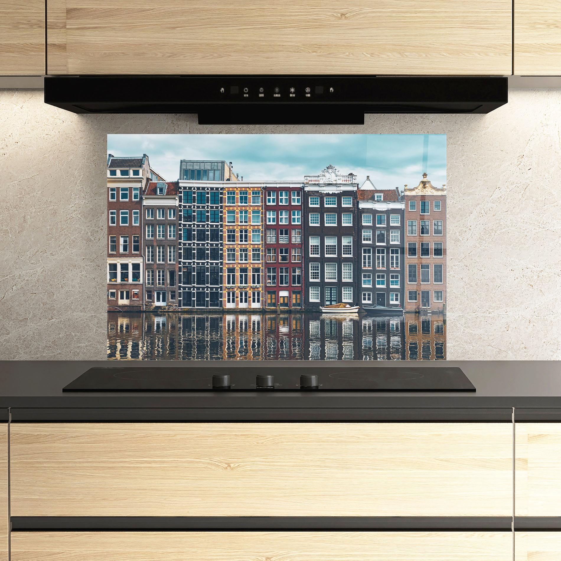 Küchenrückwand Glas Netherlands Street mockup 3