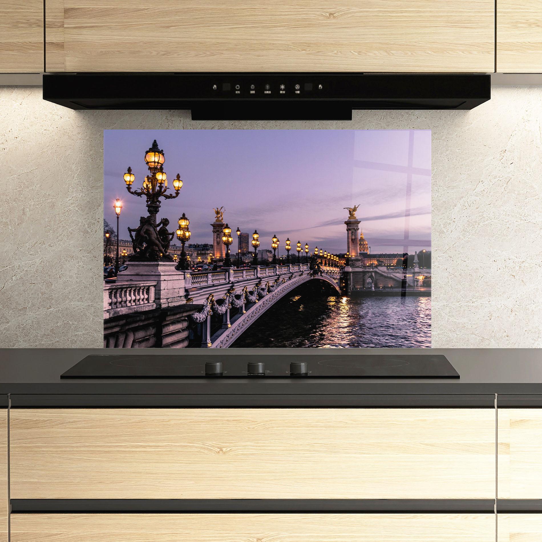 Küchenrückwand Glas Paris Bidge mockup 3