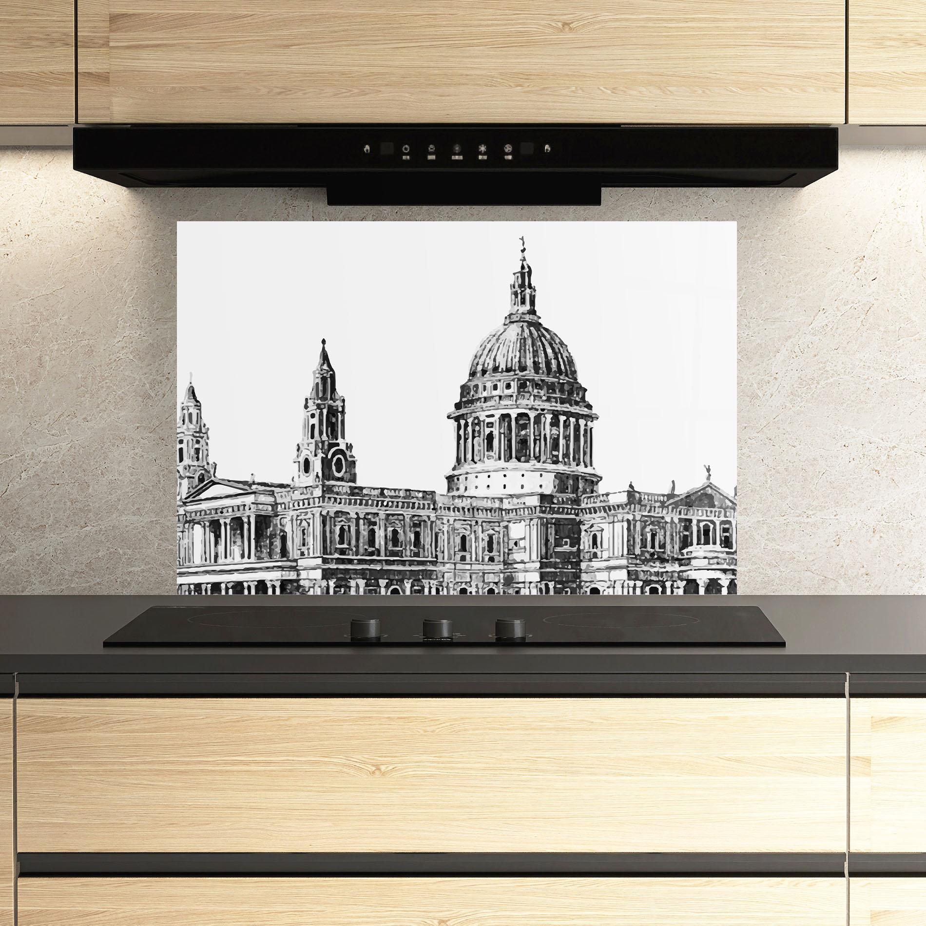 Küchenrückwand Glas St Paul Cathedral mockup 3