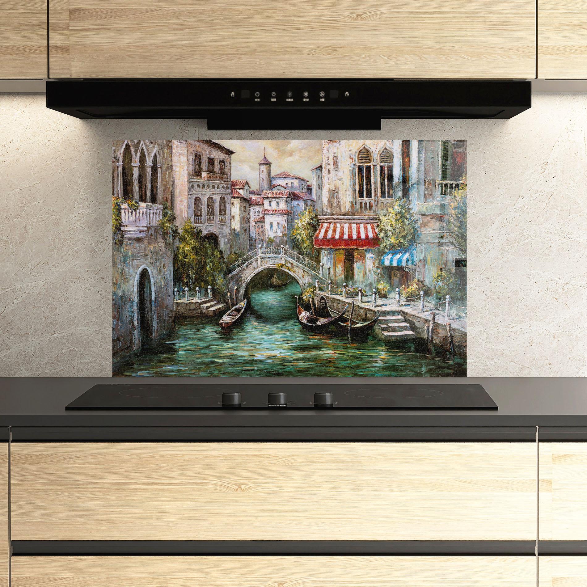 Küchenrückwand Glas Venice Colors mockup 3