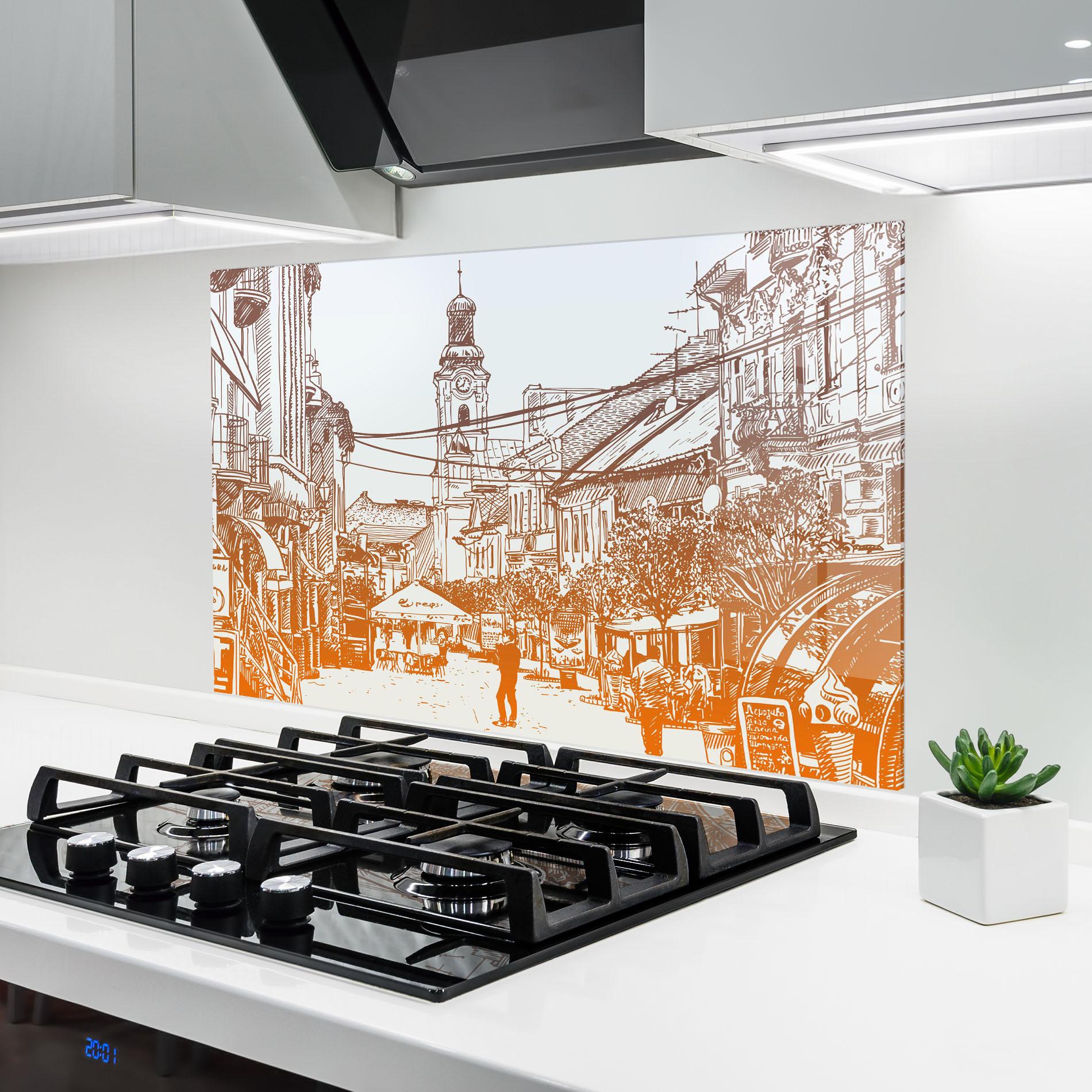 Küchenrückwand Glas Cityscape Ukraine mockup 6