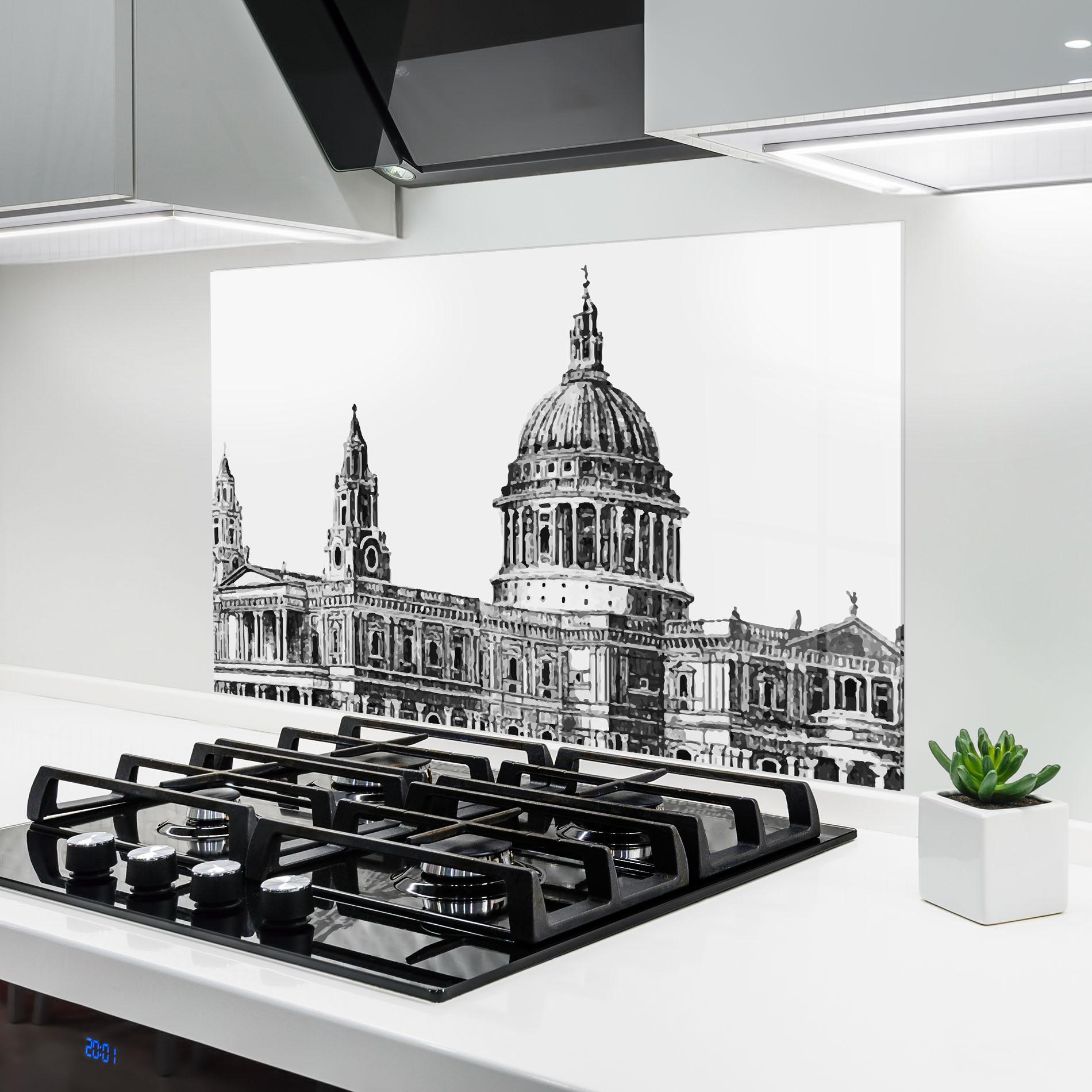 Küchenrückwand Glas St Paul Cathedral mockup 6