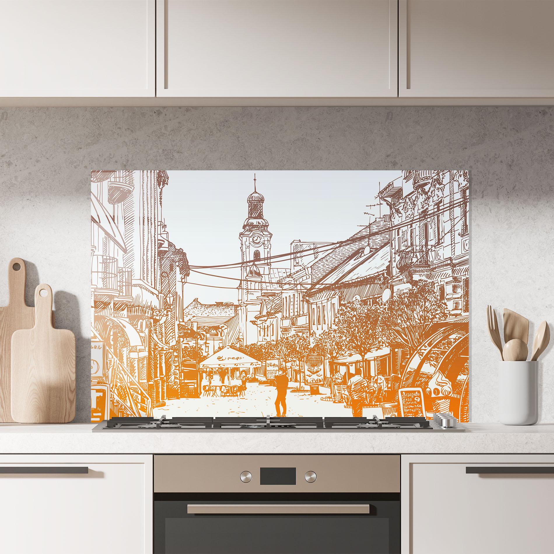 Küchenrückwand Glas Cityscape Ukraine mockup 7