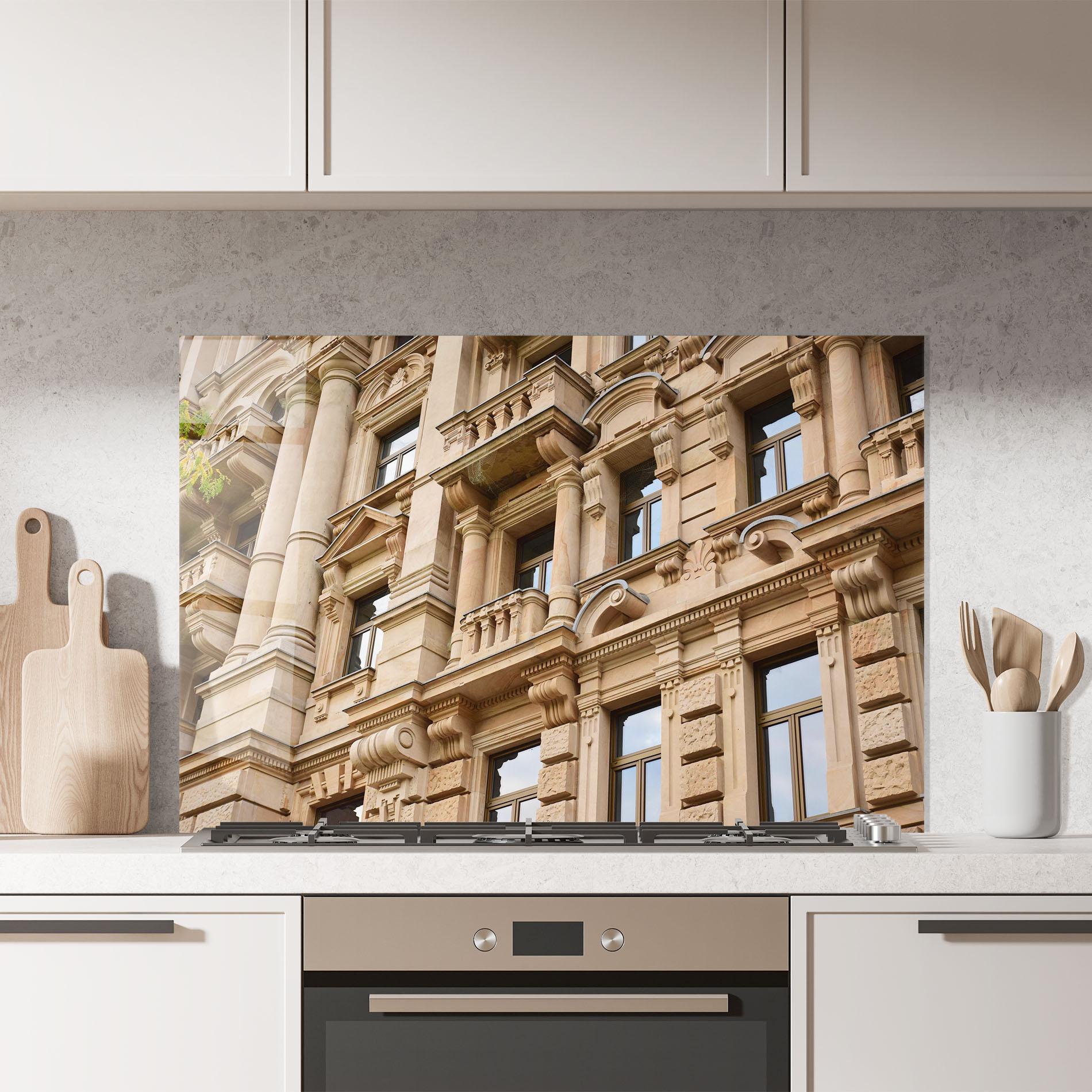 Küchenrückwand Glas Frankfurt Building mockup 7