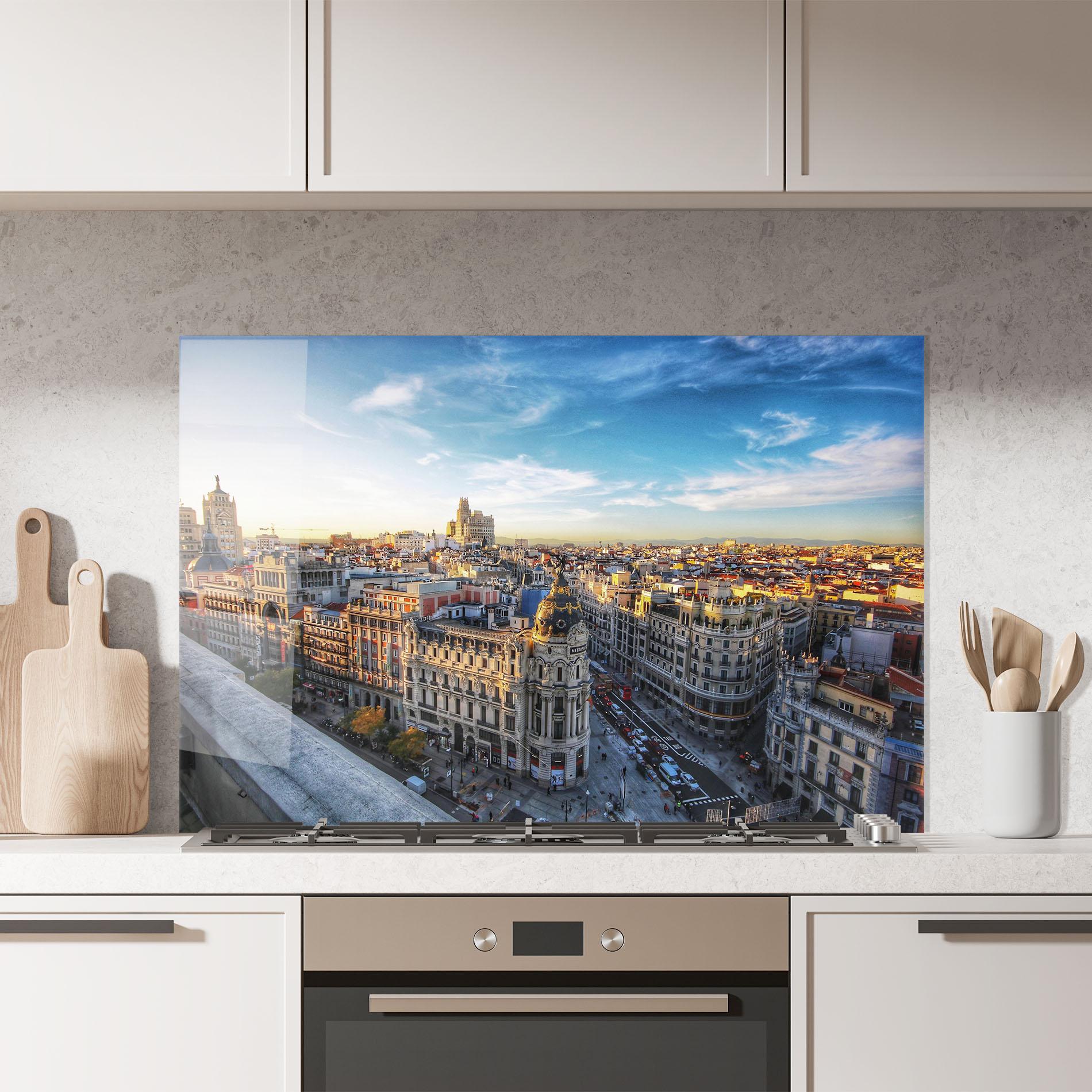 Küchenrückwand Glas Madrid View mockup 7